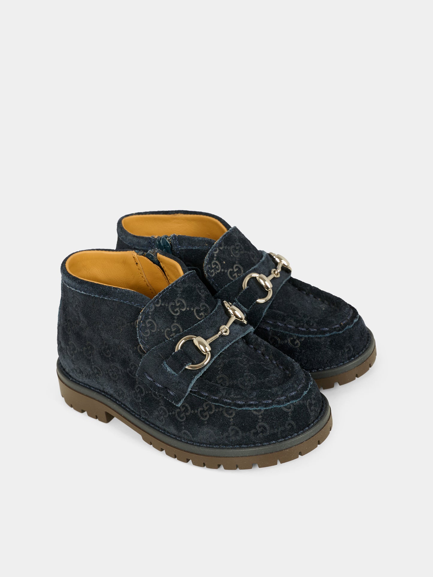 Mocassini blu per neonati e bambini con morsetto,Gucci Kids,793054 AAETK 4009