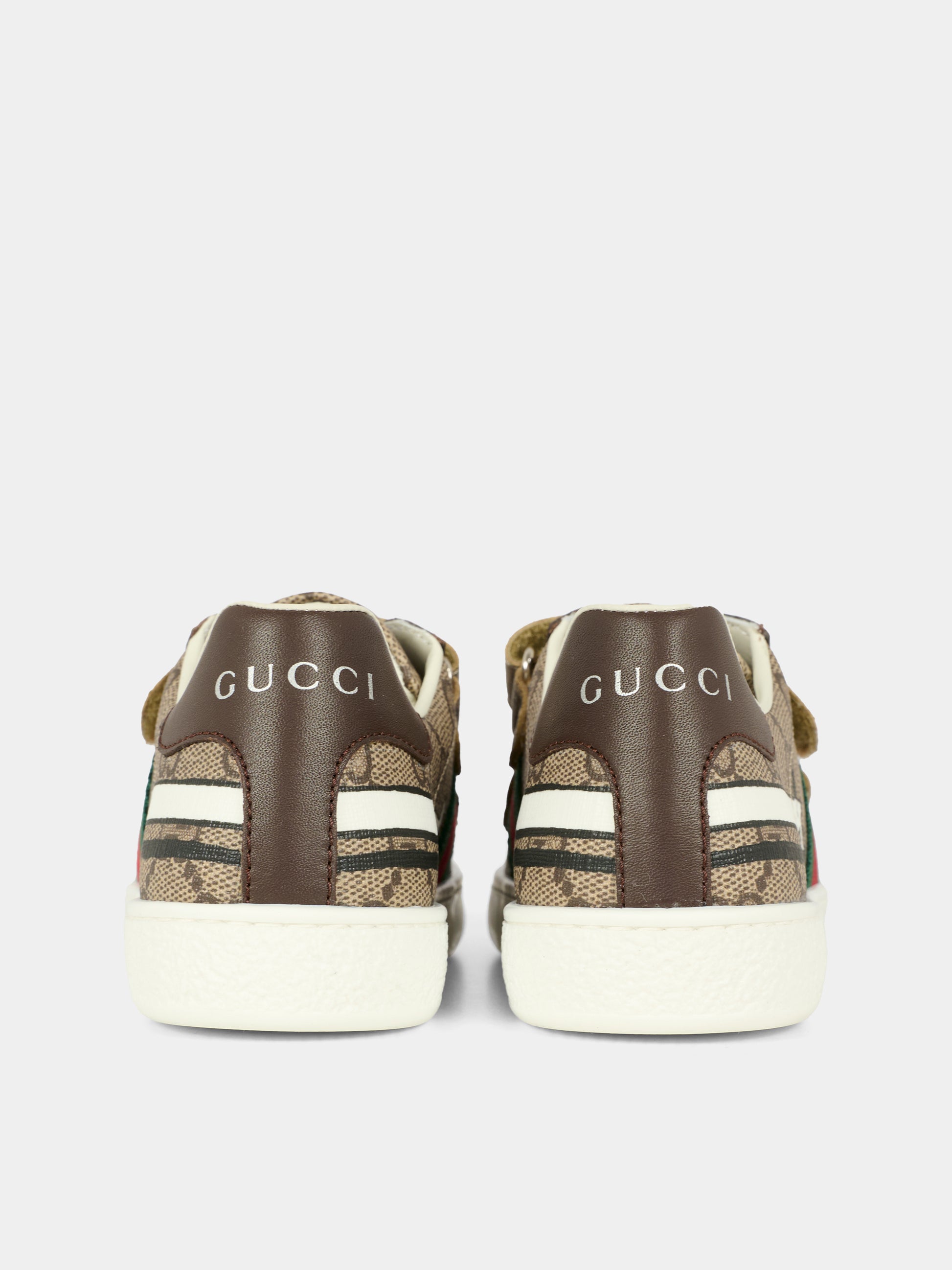 Sneakers Ace beige per bambini con cane Gucci,Gucci Kids,463090 FAEZC 8549