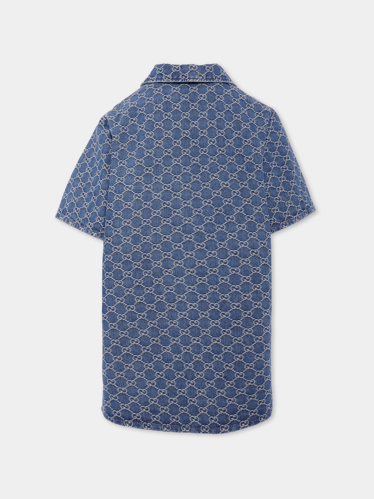 Vestito denim per bambina con motivo GG,Gucci Kids,827447 XDC6G 4266