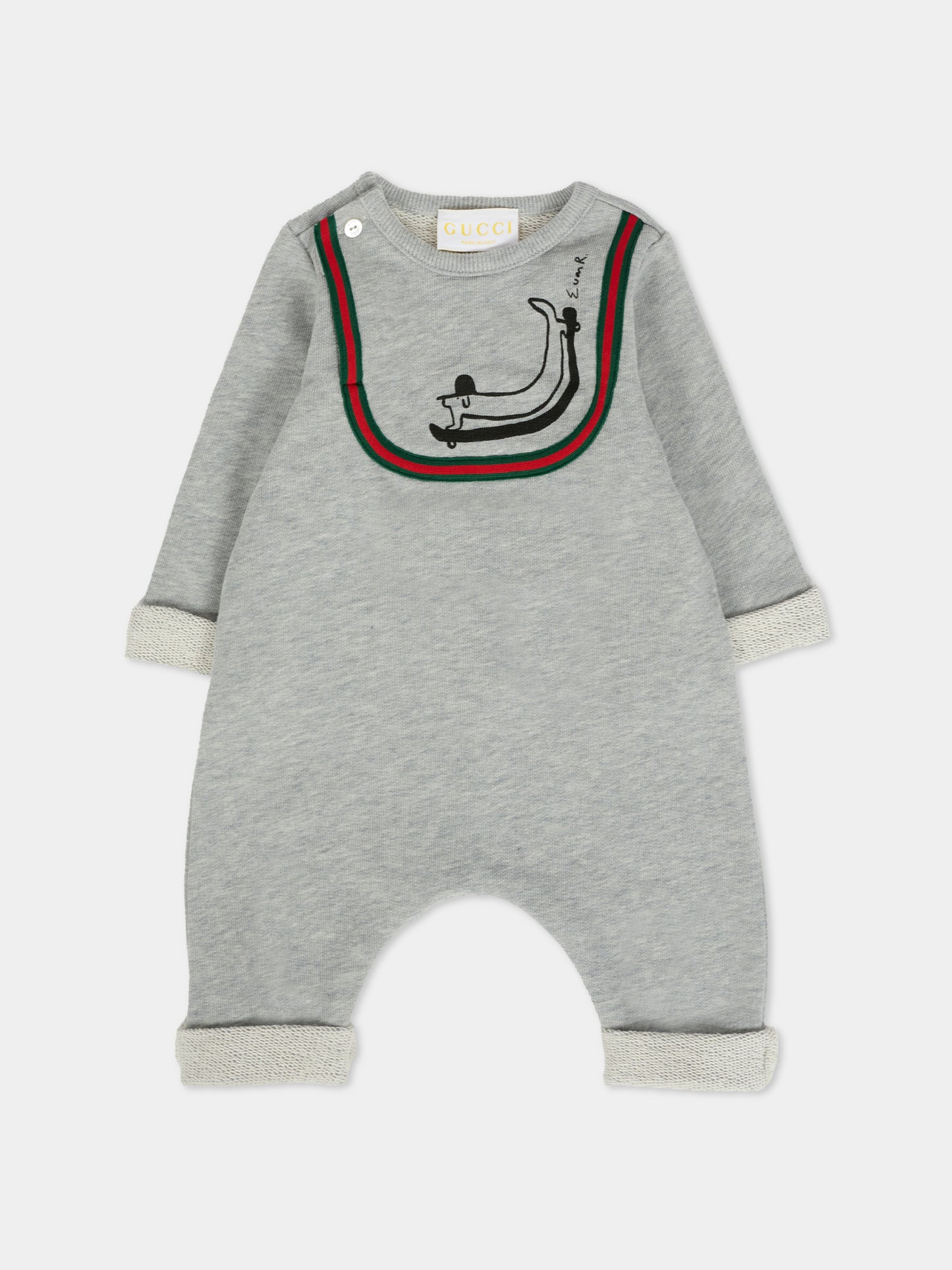 Set tutina grigia per neonati con cane Gucci,Gucci Kids,828842 XJHES 1183