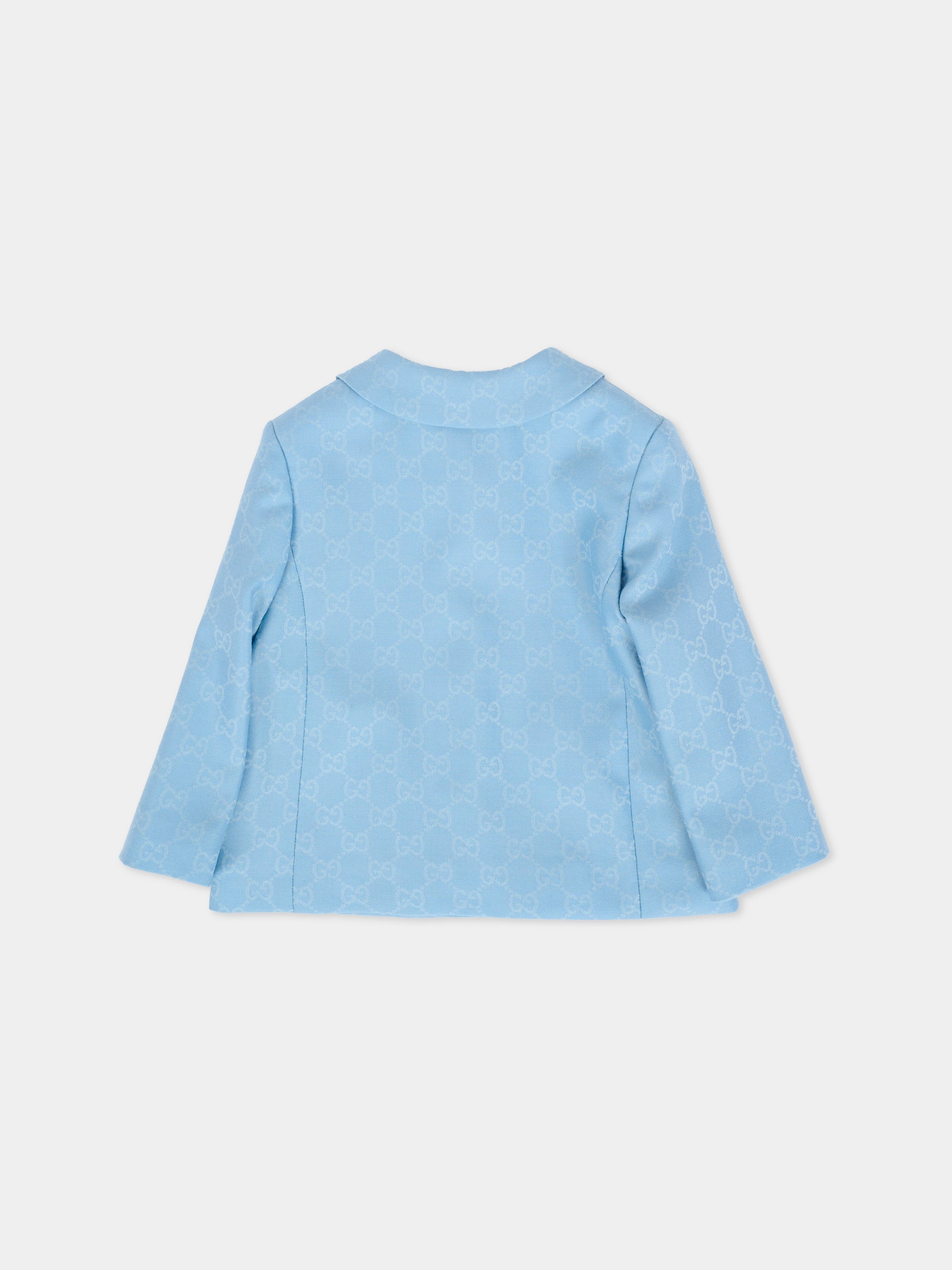 Giacca azzurra per neonato con GG,Gucci Kids,824864 XWA5D 4488