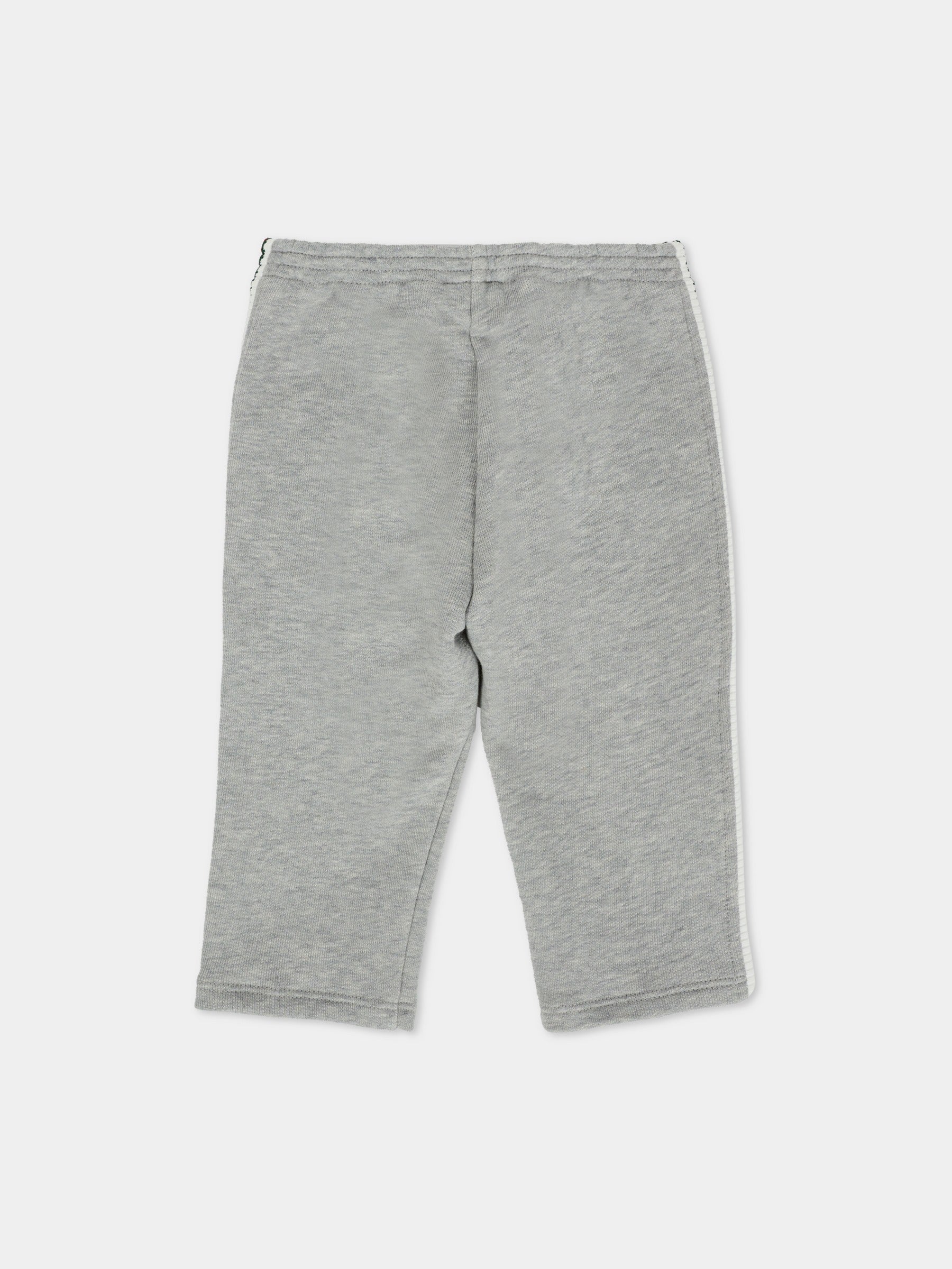 Pantaloni grigi per neonato con dettaglio Web,Gucci Kids,825186 XJHAQ 1183
