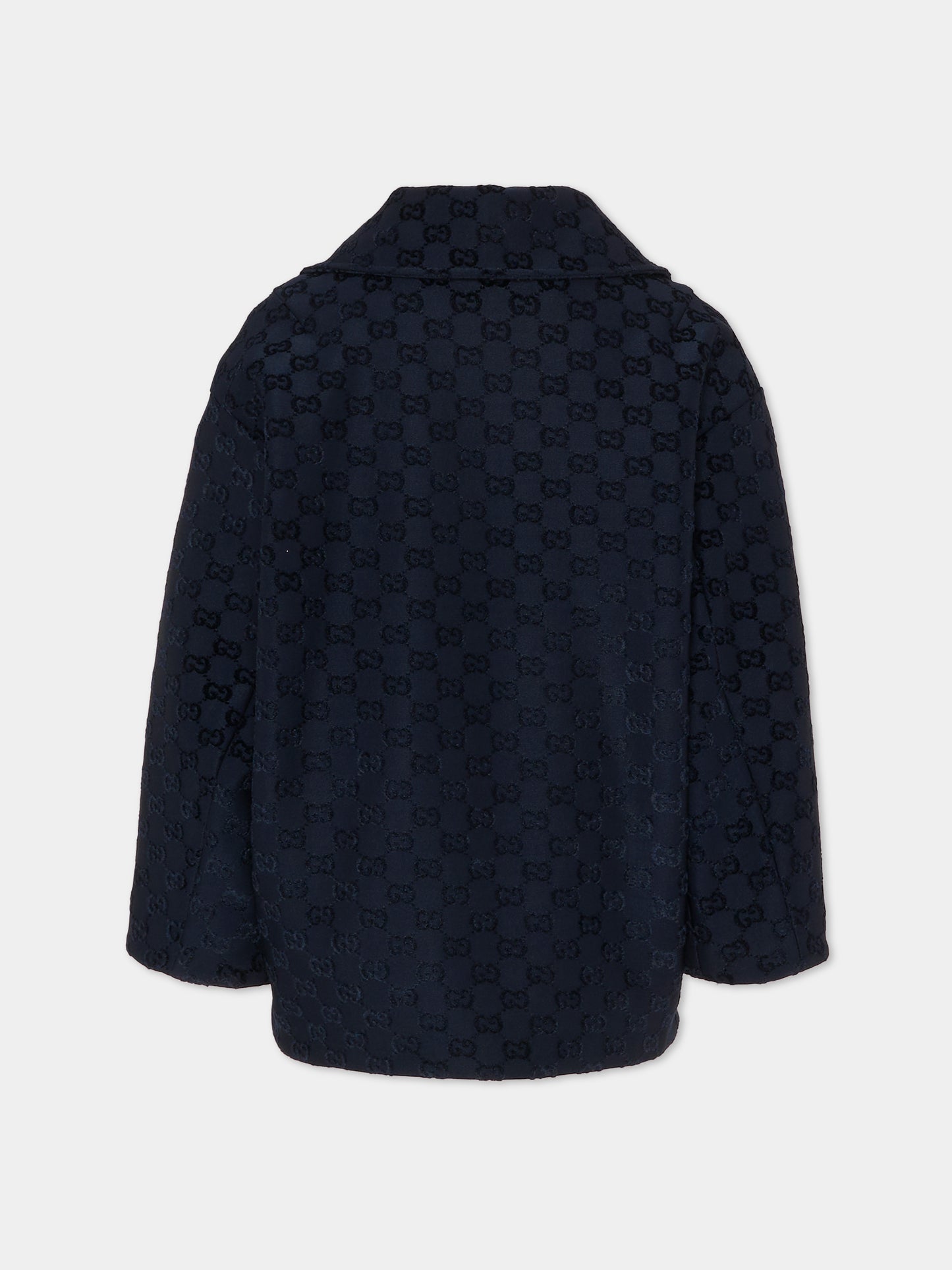 Giacca blu per bambina con motivo GG,Gucci Kids,828849 XJHD5 4215