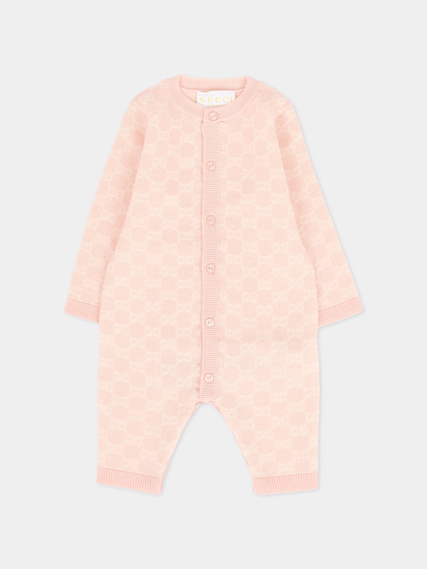 Tutina rosa per neonata con GG,Gucci Kids,834343 XKEZP 5012