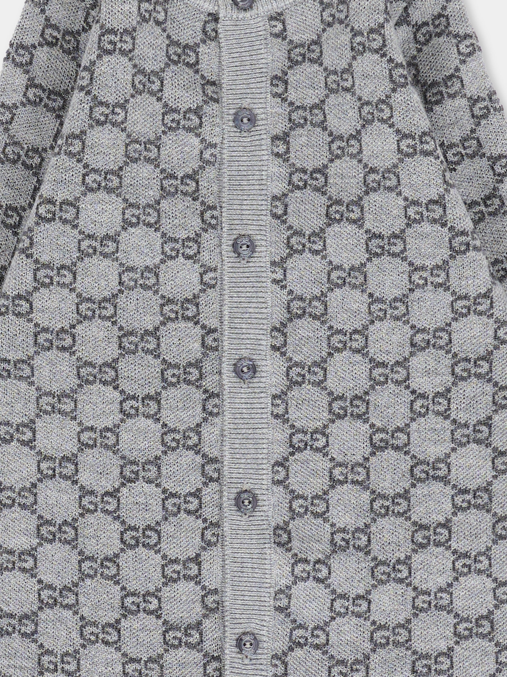 Tutina grigia per neonati con GG,Gucci Kids,834343 XKEZP 1018