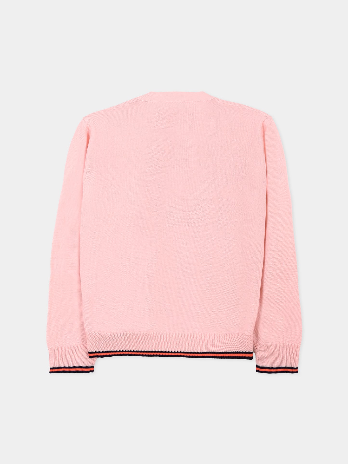 Cardigan rosa per bambina con dettaglio Web,Gucci Kids,832635 XKEXU 5013