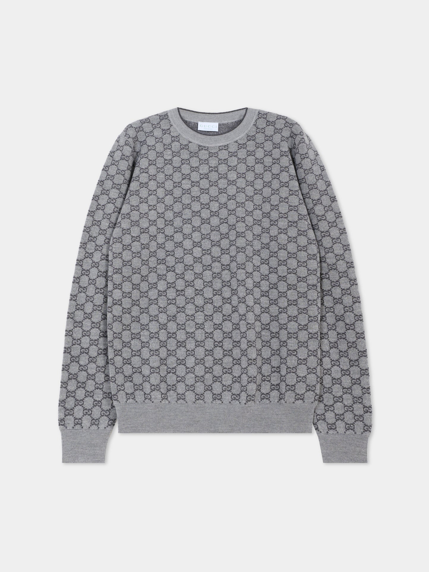 Maglione grigio per bambini con motivo GG,Gucci Kids,834349 XKEZO 1018