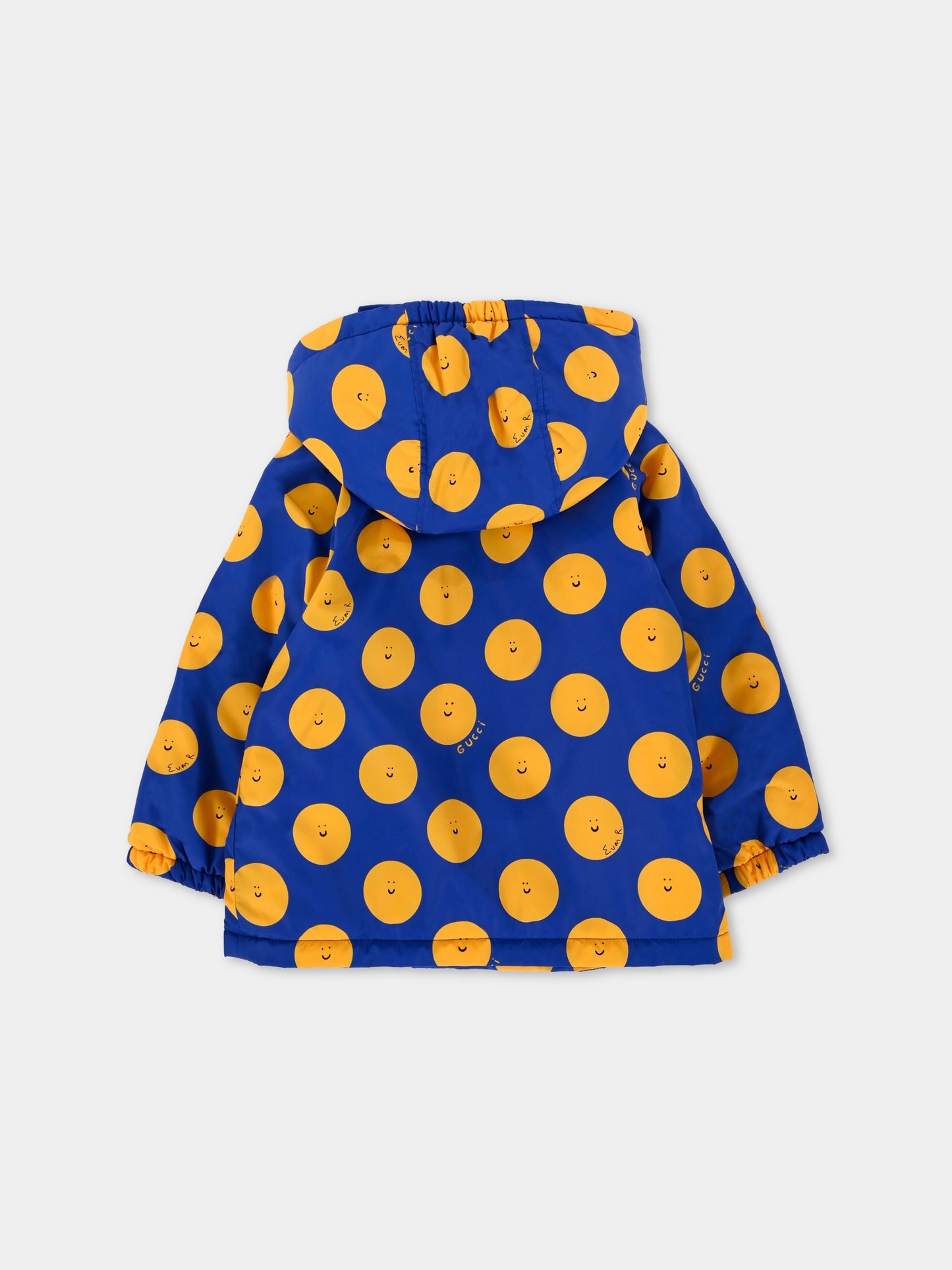 Giacca a vento blu per neonato con sole sorridente,Gucci Kids,828491 XWA5N 4875