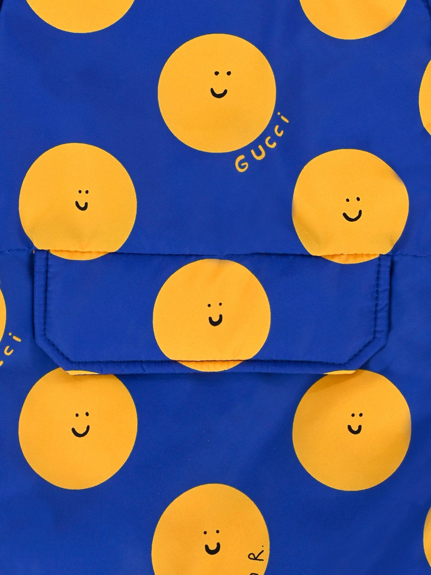 Giacca a vento blu per neonato con sole sorridente,Gucci Kids,828491 XWA5N 4875