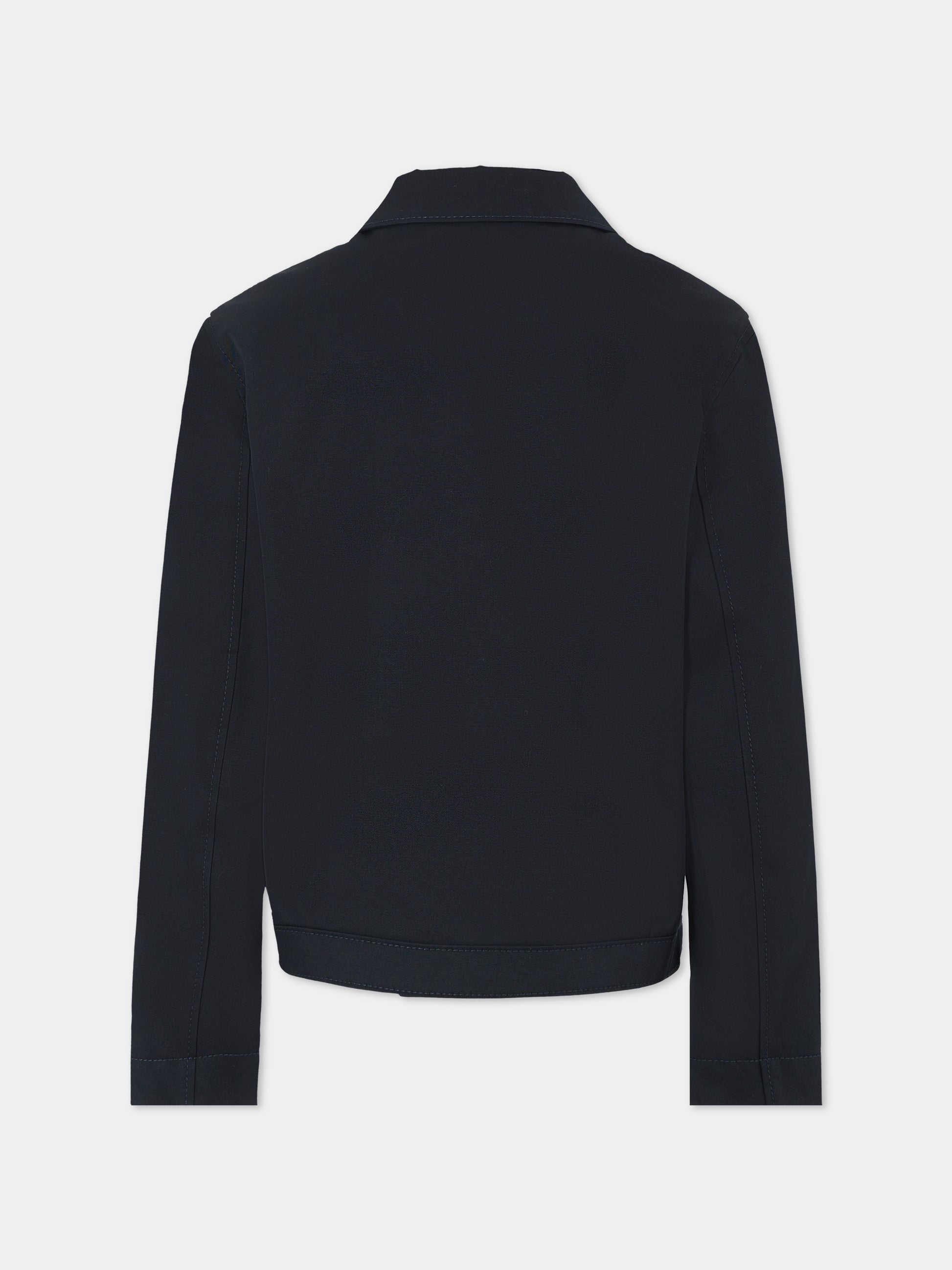 Giacca blu per bambino con dettaglio Web,Gucci Kids,824818 XWA44 4440