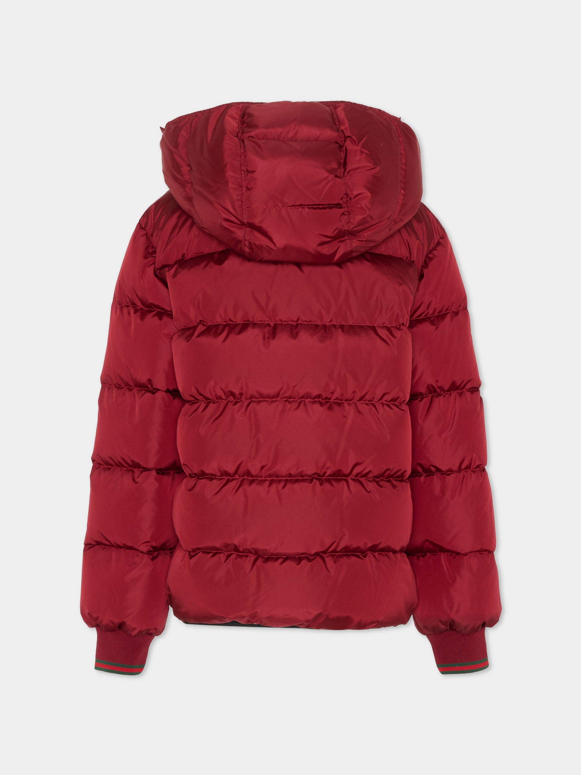 Piumino rosso per bambini con dettagio Web,Gucci Kids,824810 XWA40 6207
