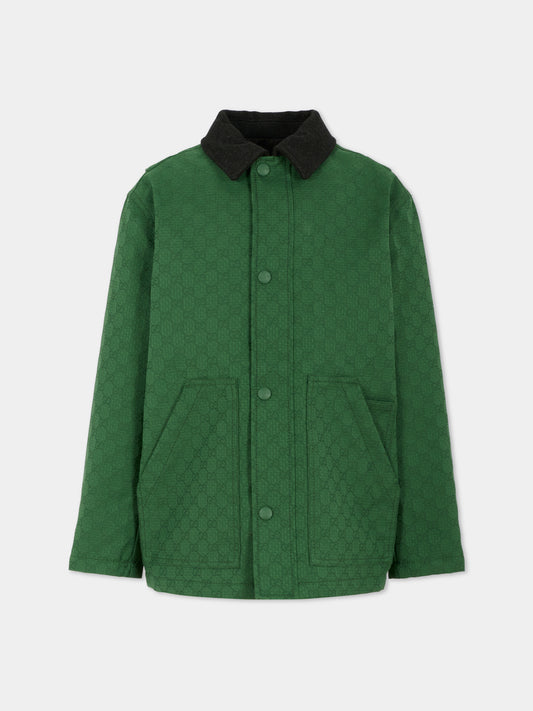 Parka verde per bambini con GG,Gucci Kids,824816 XWA43 3339