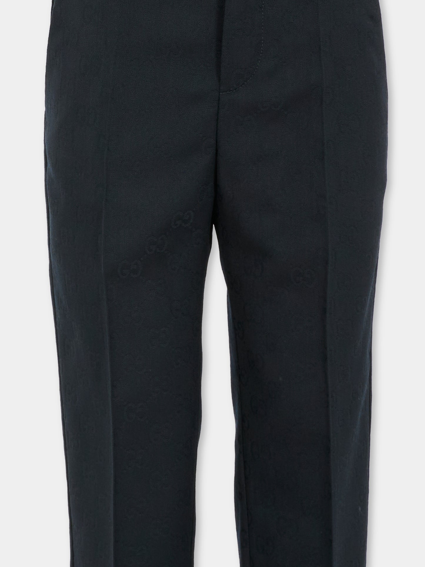 Pantaloni blu per bambino con GG,Gucci Kids,824833 XWA5C 4440