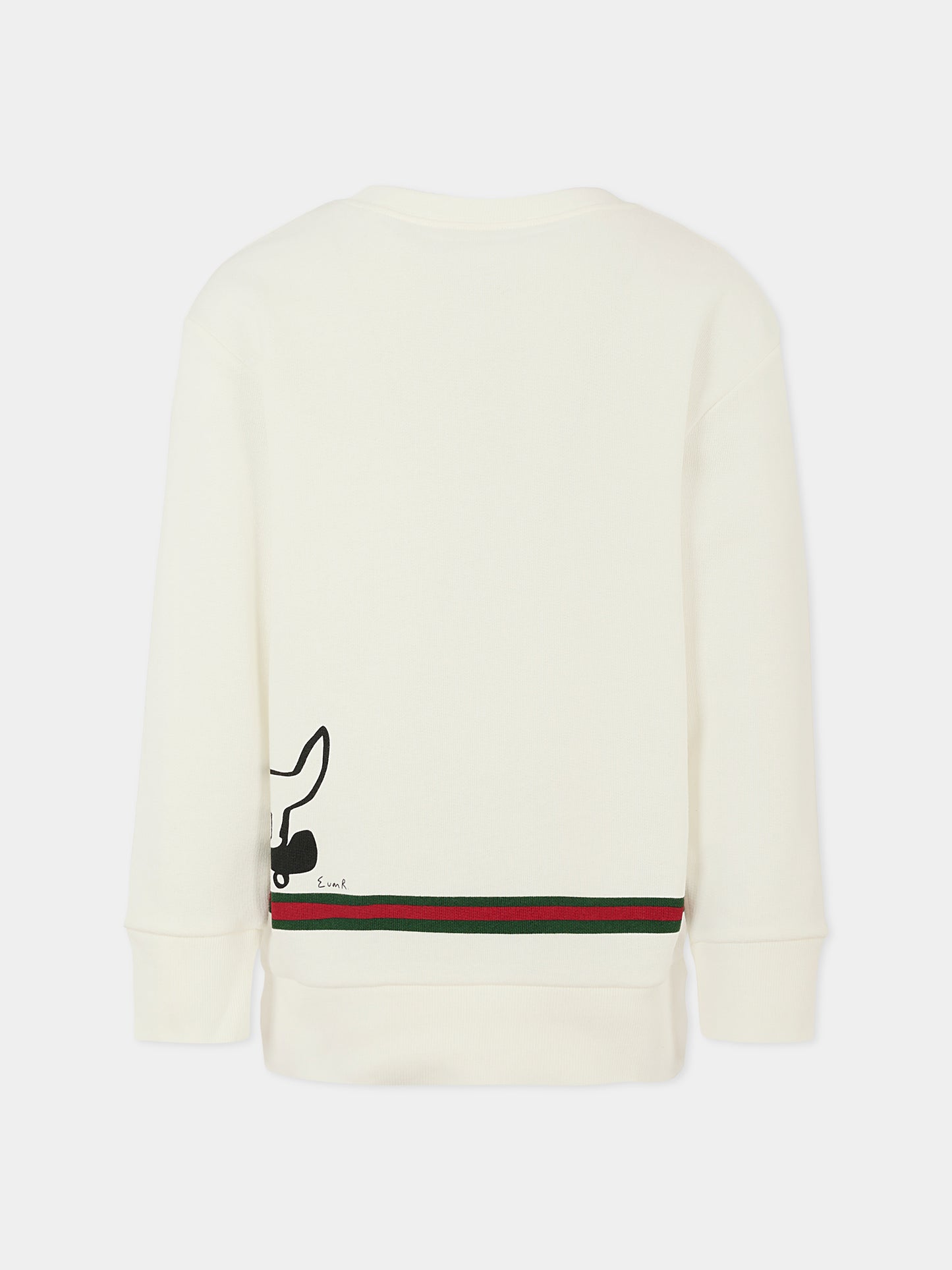 Felpa bianca per bambini con stampa cane,Gucci Kids,569693 XJHCA 9214