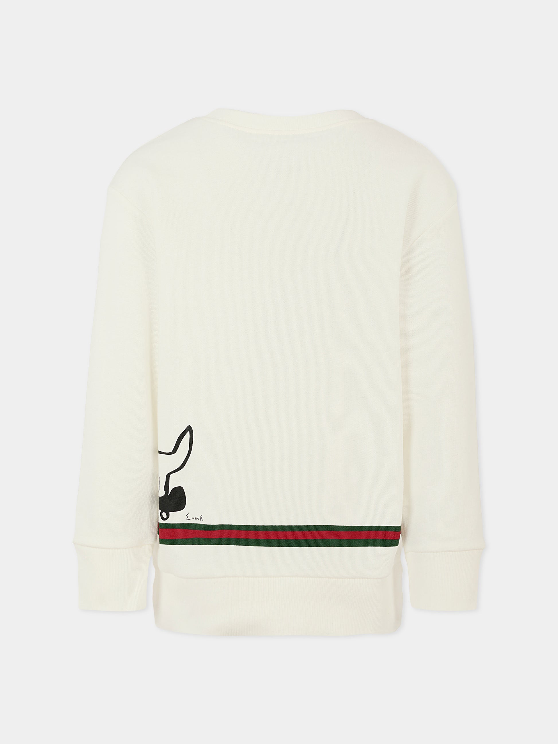 Felpa bianca per bambini con stampa cane,Gucci Kids,569693 XJHCA 9214