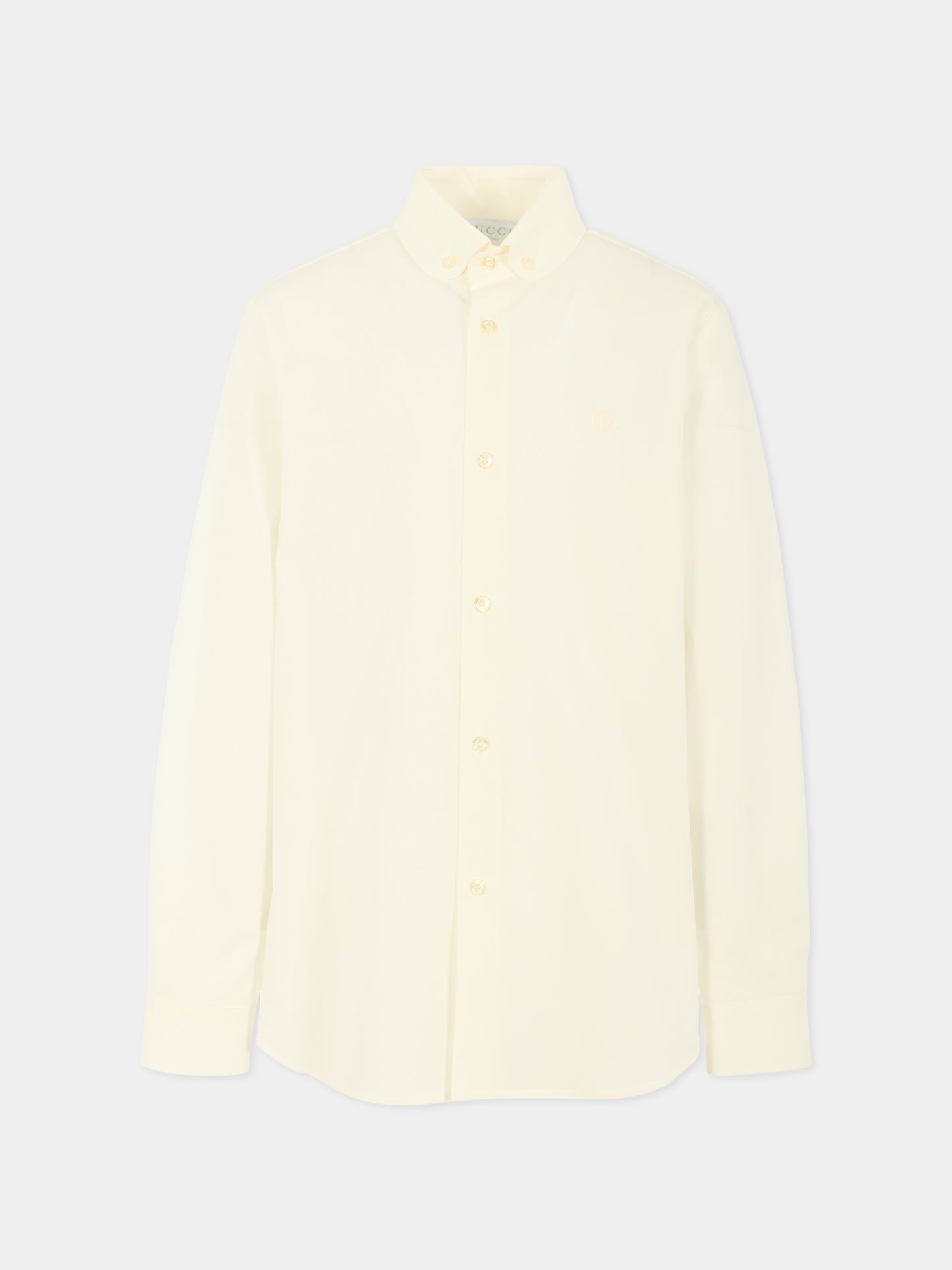 Camicia avorio per bambino con logo ricamato,Gucci Kids,834592 XWA5G 9072