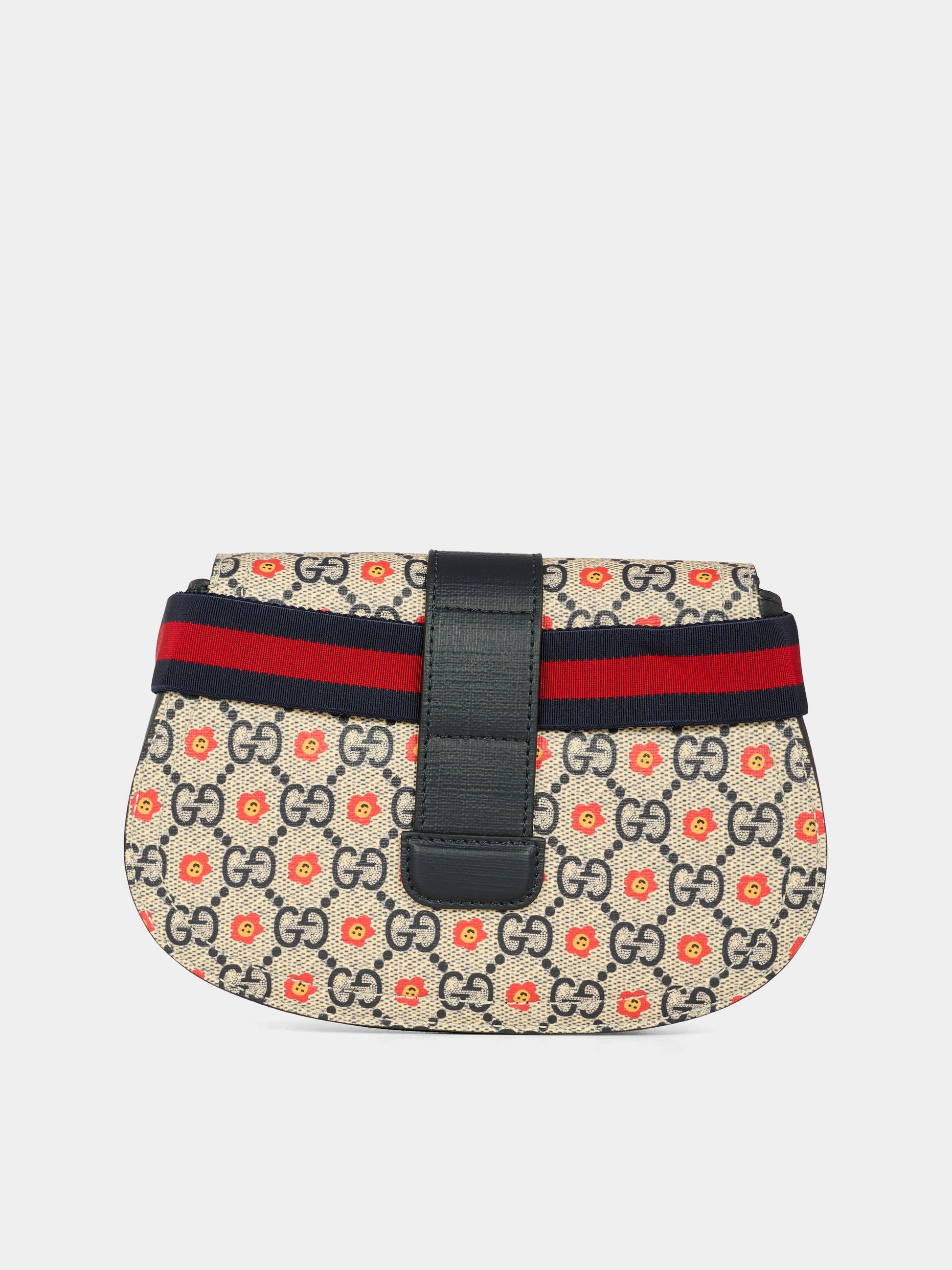 Marsupio blu per bambina con fiori,Gucci Kids,835822 FAEYW 8557
