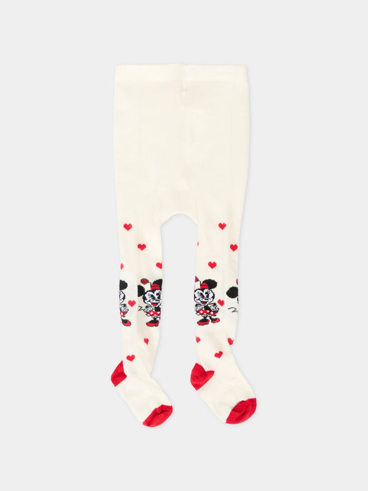 Collant bianchi per neonata con Minnie,Monnalisa,39F006 6076 0143