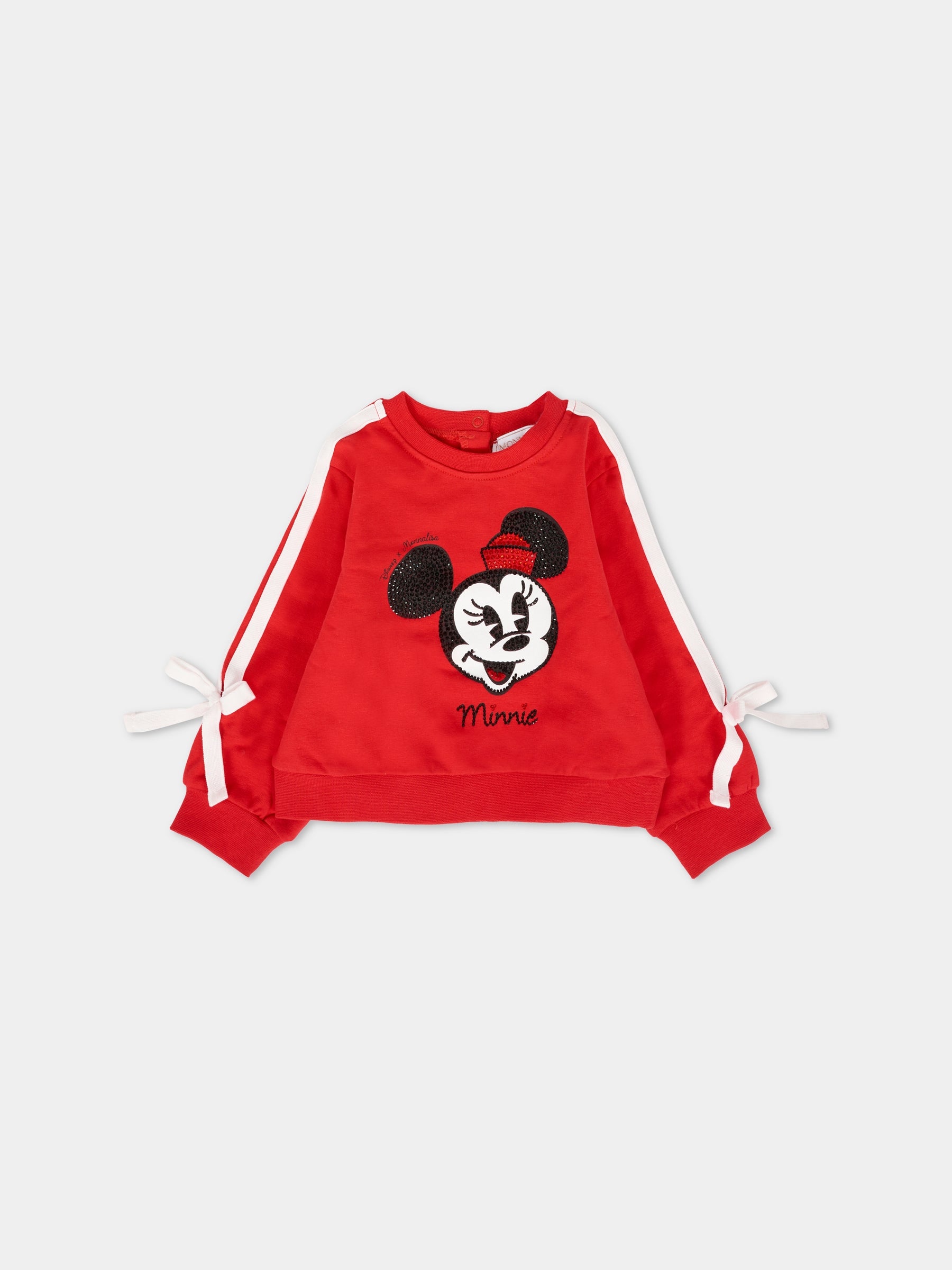 Felpa rossa per neonata con Minnie,Monnalisa,39F620 6004 0043