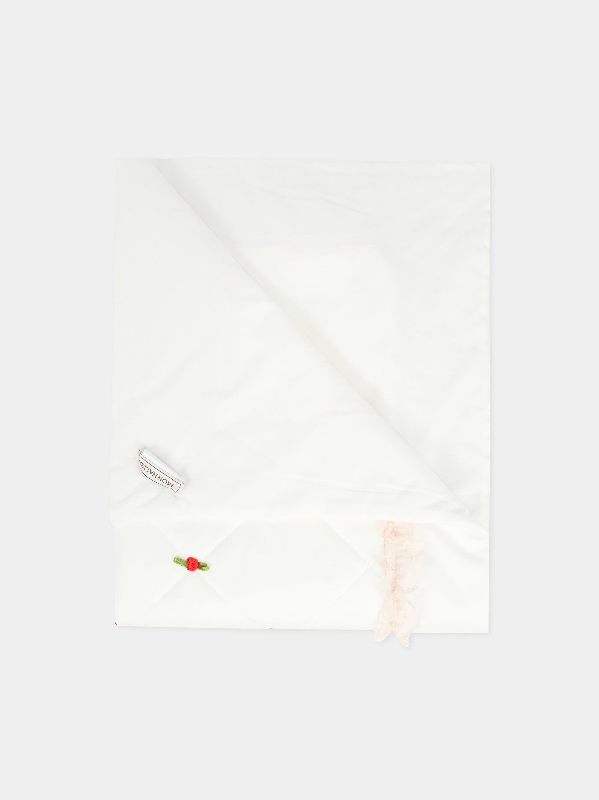 Coperta bianca per neonata con roselline,Monnalisa,35F007 6000 0143