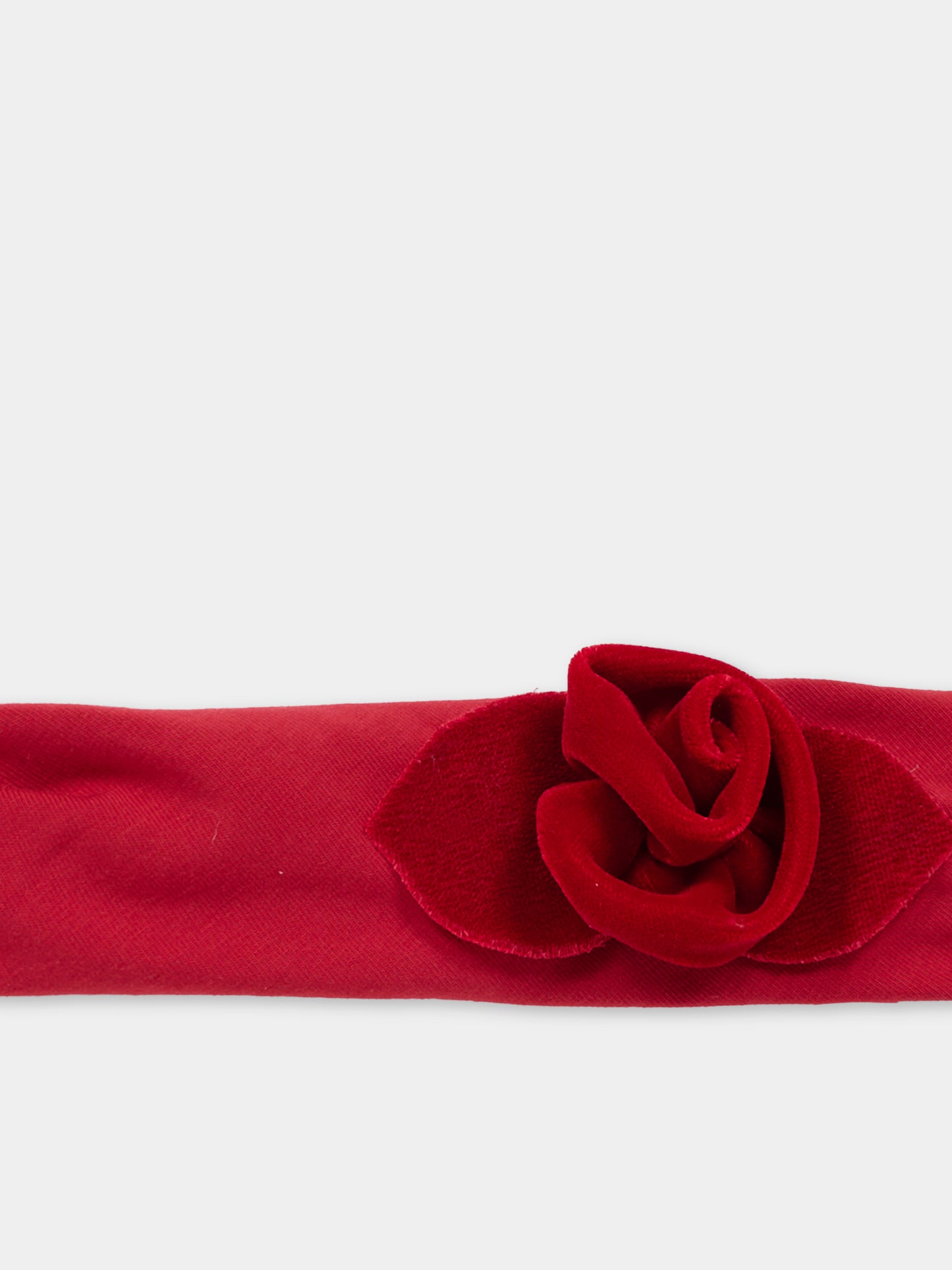 Fascia rossa per neonata con rosa,Monnalisa,73F006 6803 0043