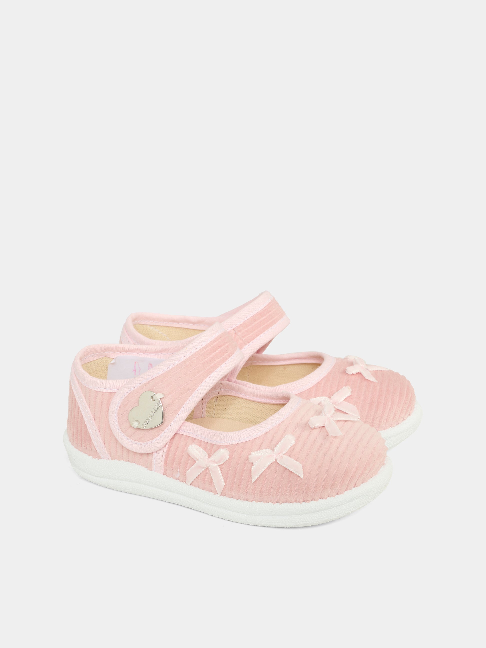 Ballerine rosa per bambina con fiocchi,Monnalisa,83F001 6852 0090
