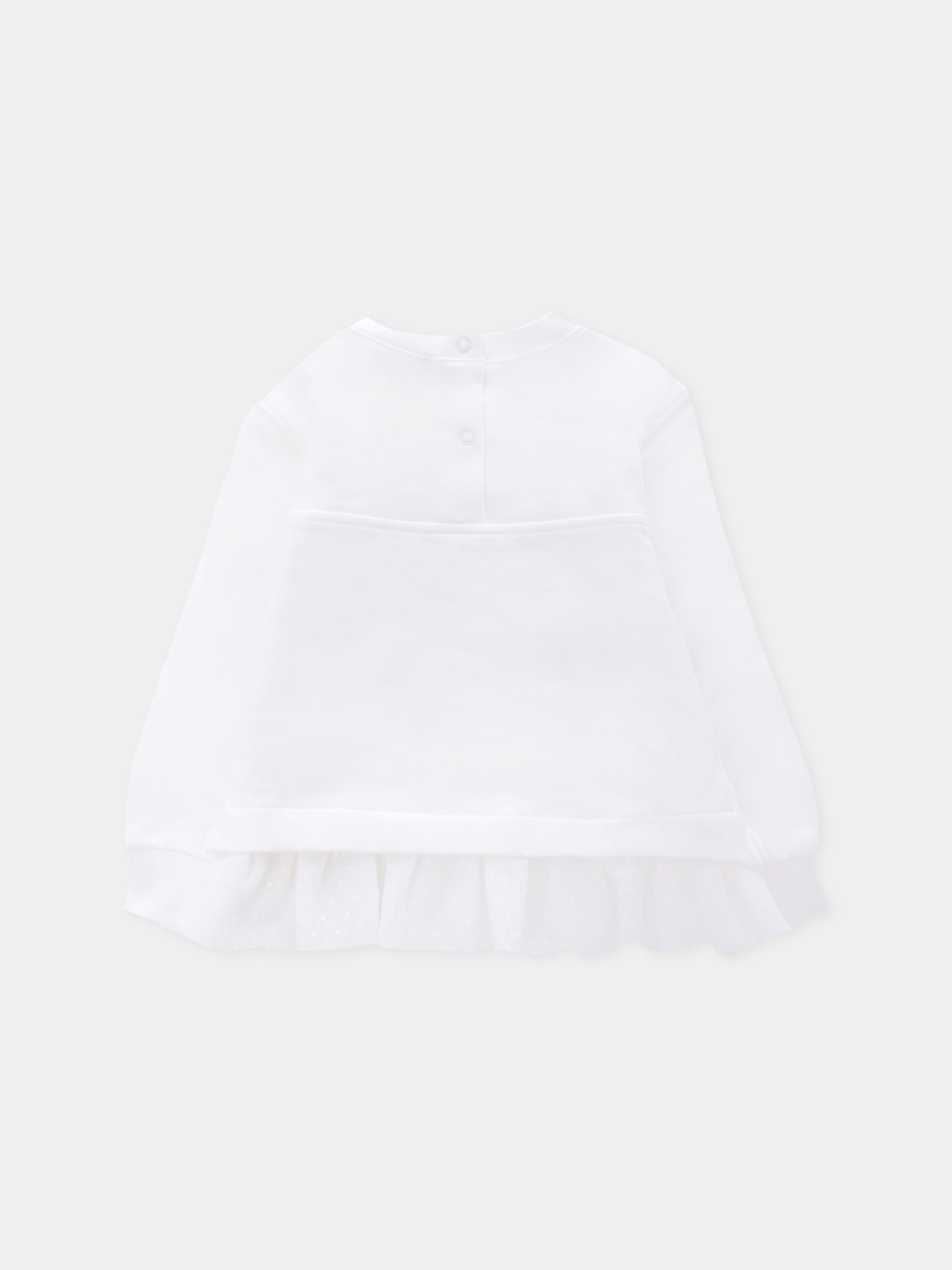 Felpa bianca per neonata con stampa cane,Monnalisa,39F607 6004 0001