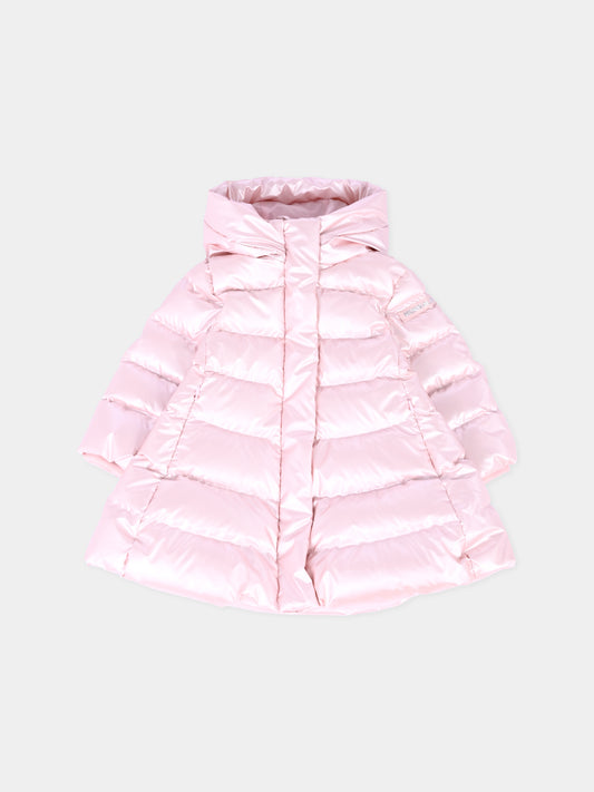 Piumino rosa per neonata con logo,Monnalisa,37F102 6026 0090