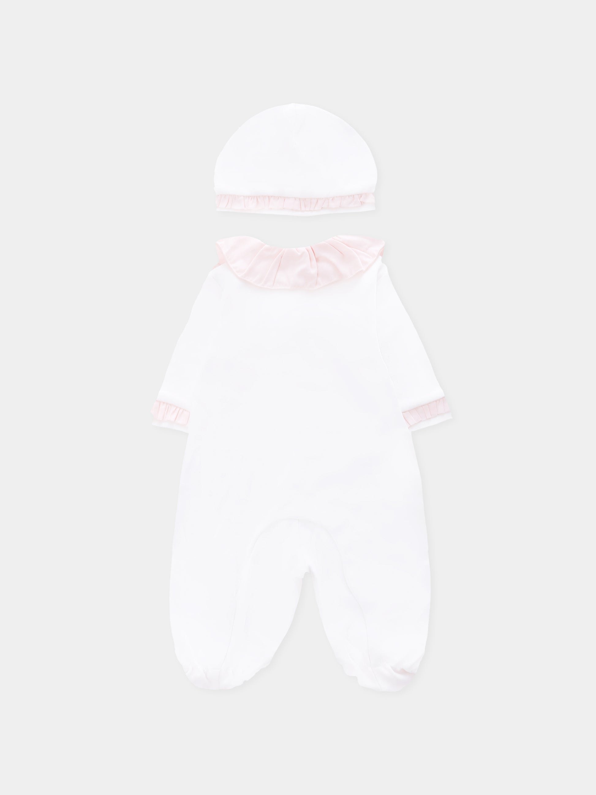 Set tutina bianco per neonata con fiocco,Monnalisa,35F500 6000 0001