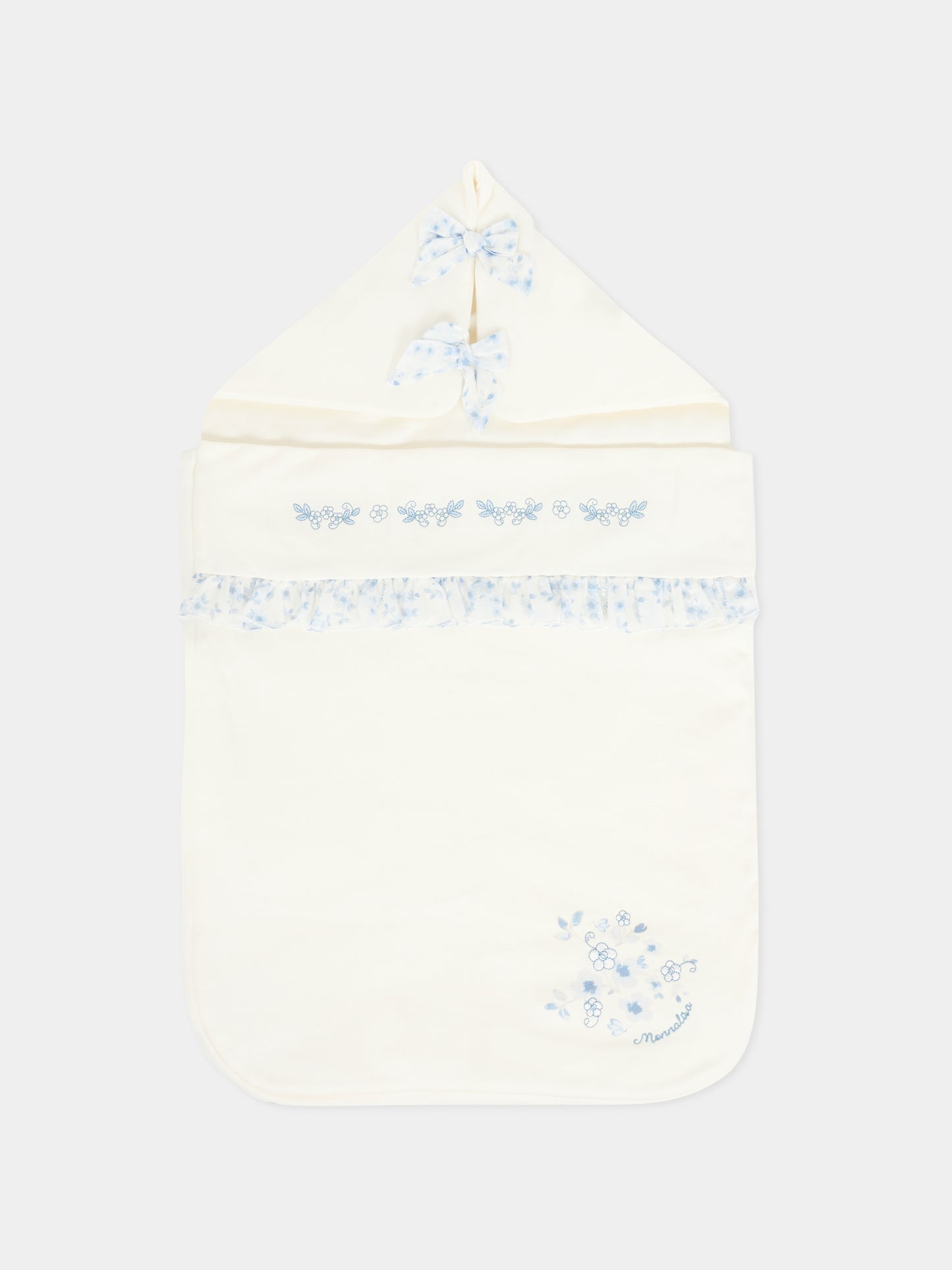 Sacco nanna avorio per neonata con motivo floreale,Monnalisa,35F005 6000 0151