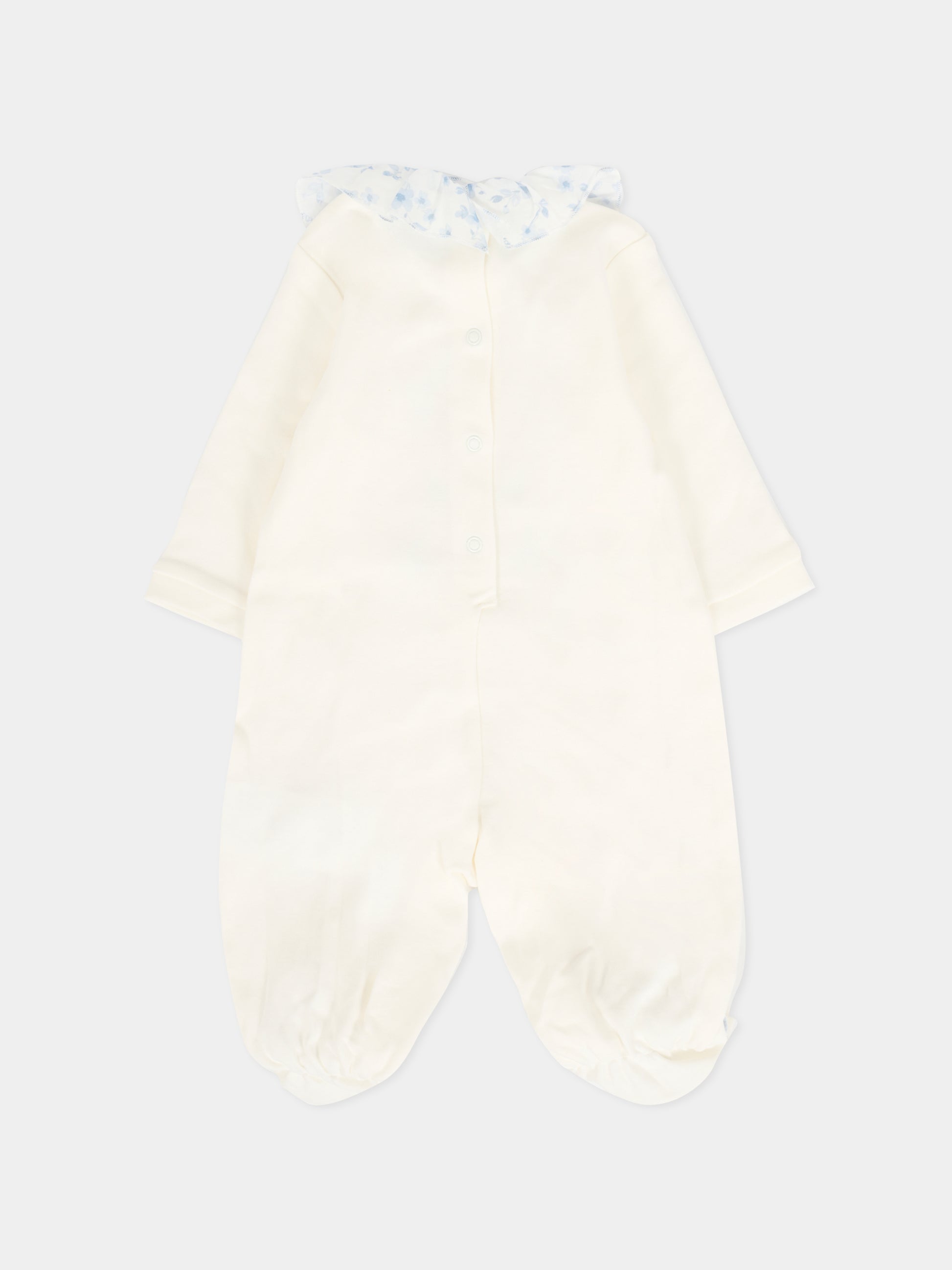 Set tutina avorio per neonata con orsetto celeste,Monnalisa,35F508 6000 0151