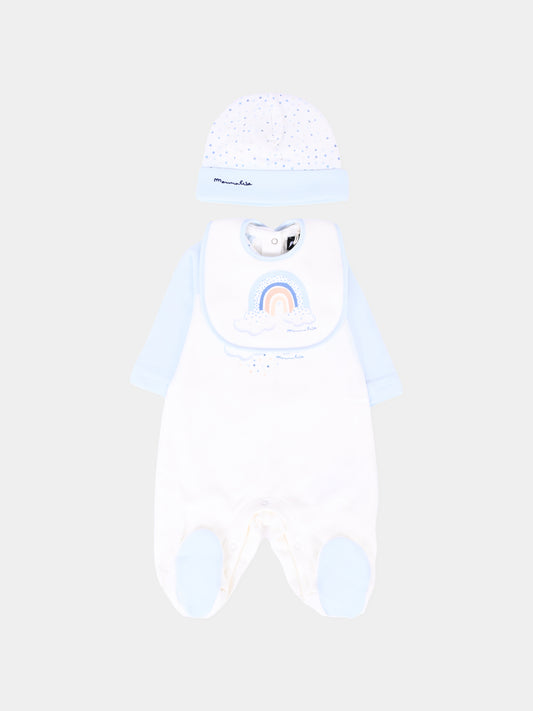Set tutina bianco per neonato con arcobaleno,Monnalisa,22F503 6000 0152