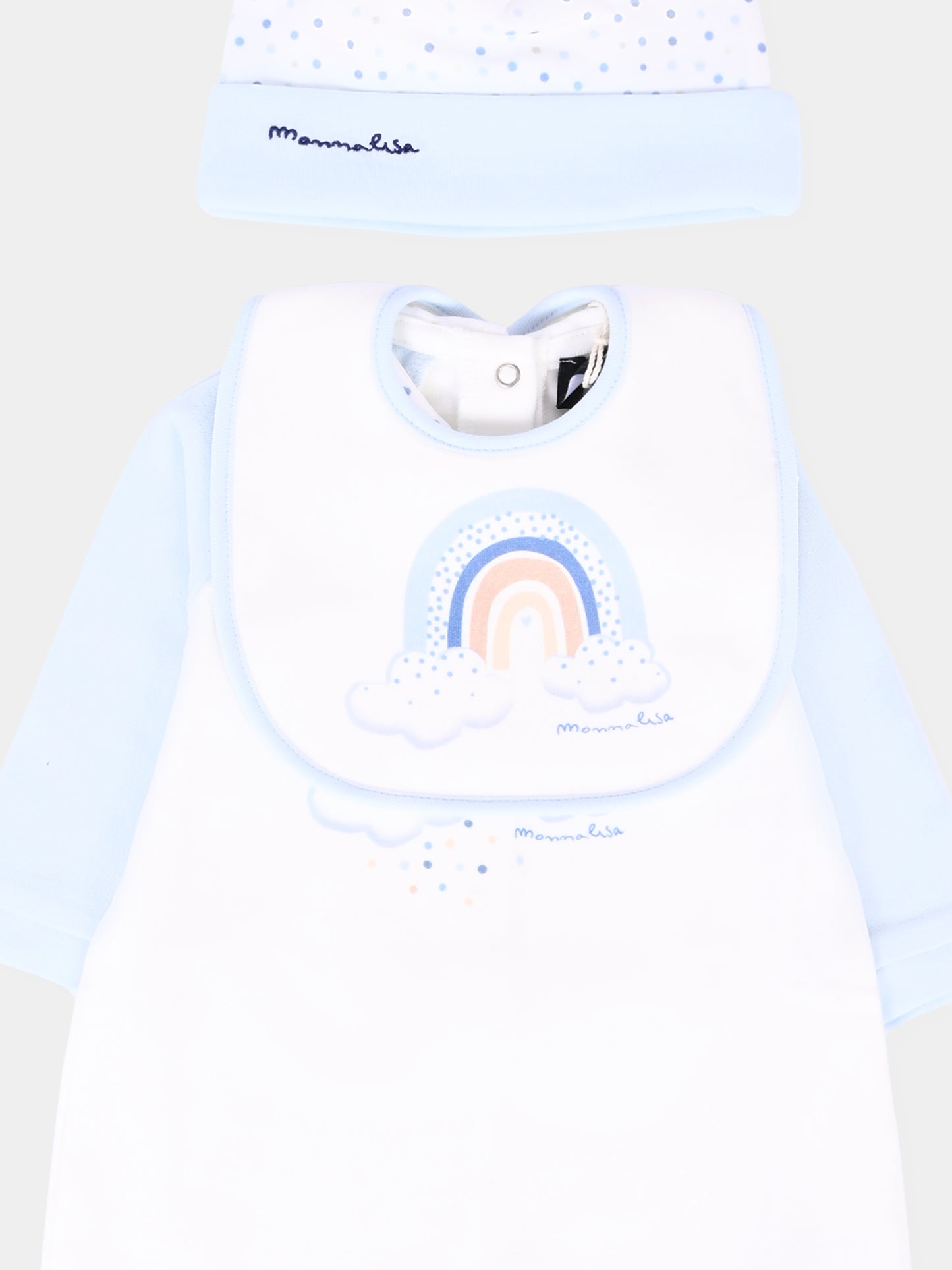 Set tutina bianco per neonato con arcobaleno,Monnalisa,22F503 6000 0152