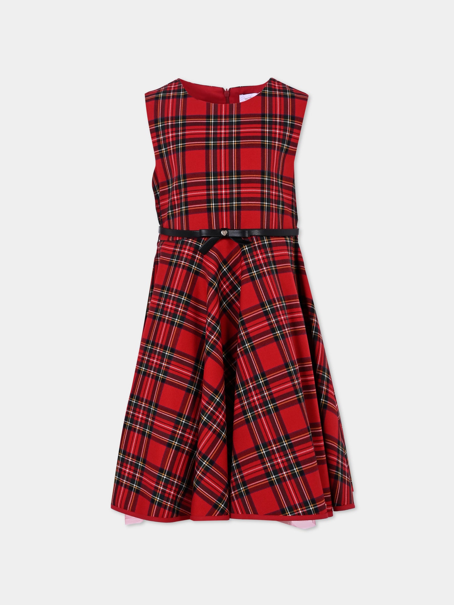 Vestito rosso per bambina con fiocco,Monnalisa,71F907 6320 4325