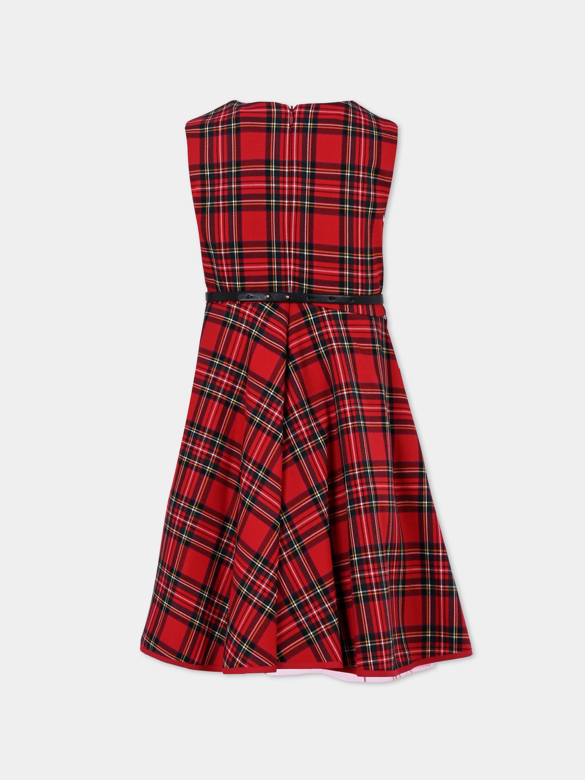 Vestito rosso per bambina con fiocco,Monnalisa,71F907 6320 4325