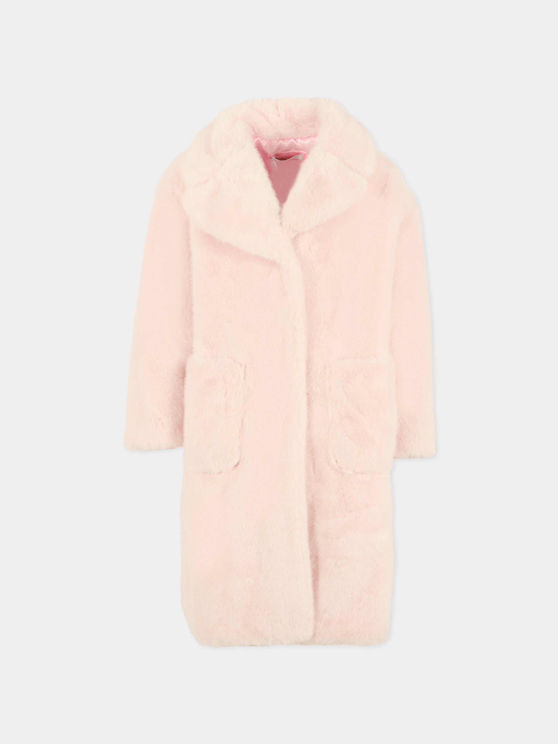 Ecopelliccia rosa per bambina,Monnalisa,17F104 6030 0090