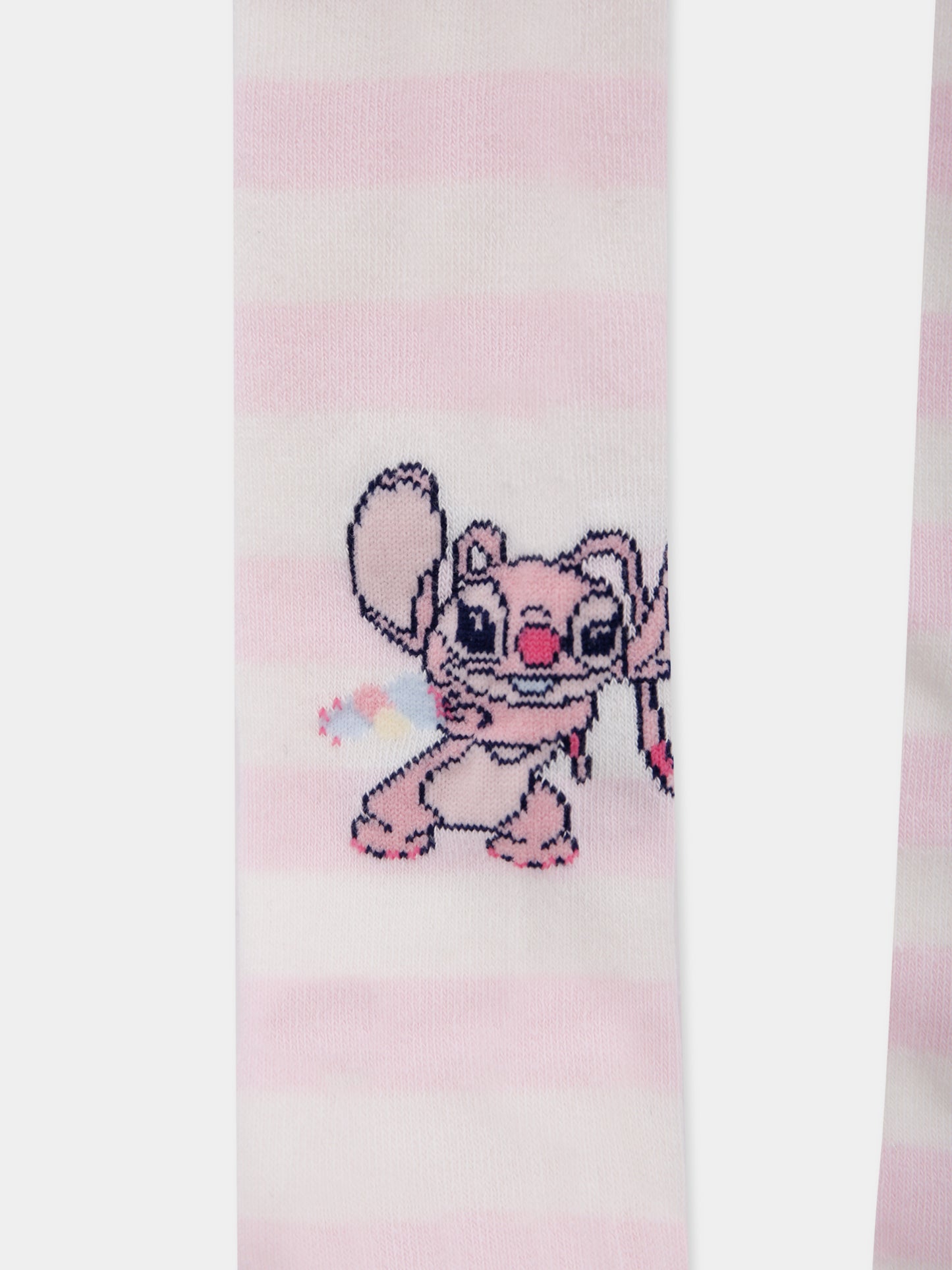 Collant bianchi per bambina con stampa Stitch,Monnalisa,19F002 6076 0190