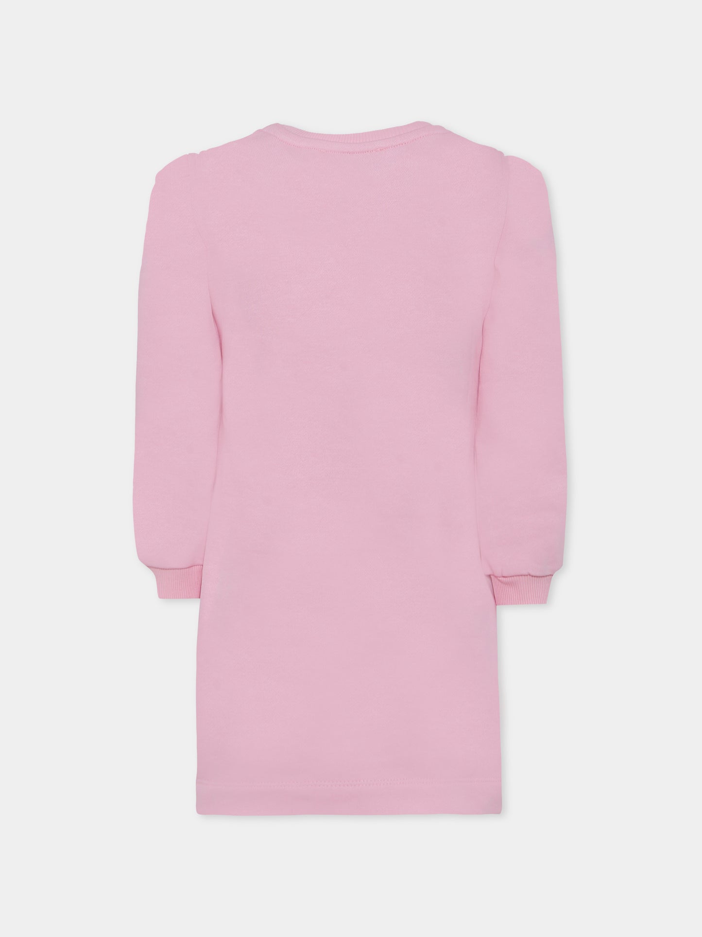 Vestito rosa per bambina con stampa Stitch & Angel,Monnalisa,19F902 6011 0090