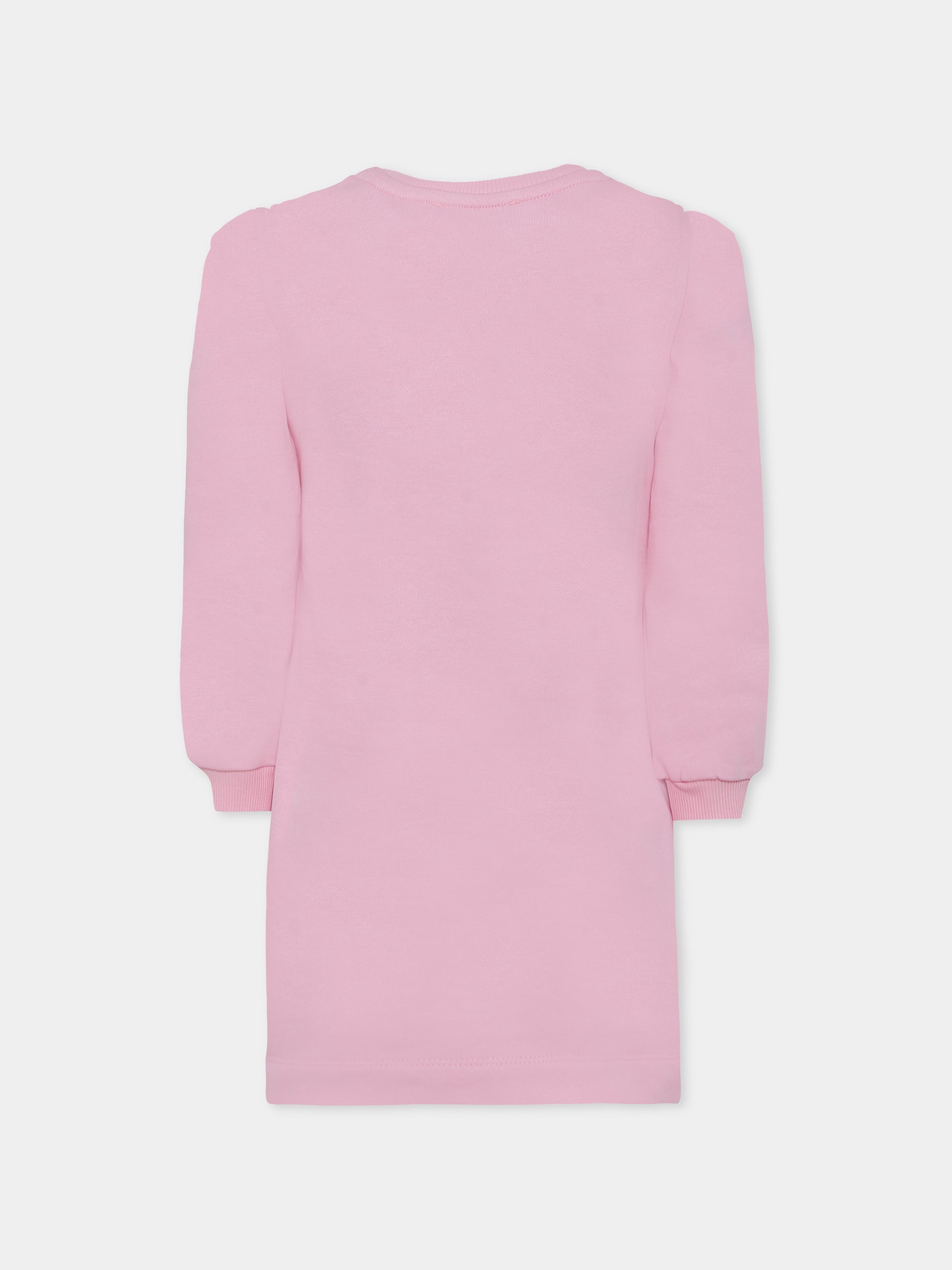 Vestito rosa per bambina con stampa Stitch & Angel,Monnalisa,19F902 6011 0090