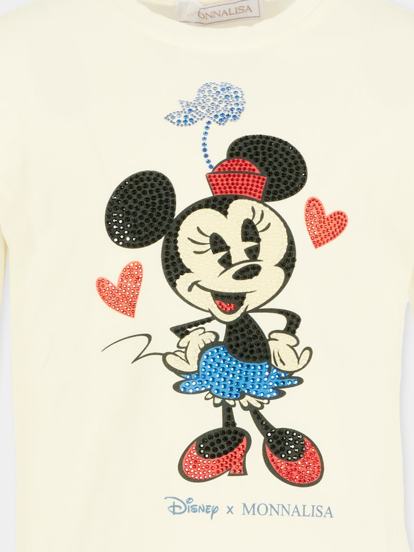 T-shirt bianca per bambina con Minnie,Monnalisa,19F608 6003 0001
