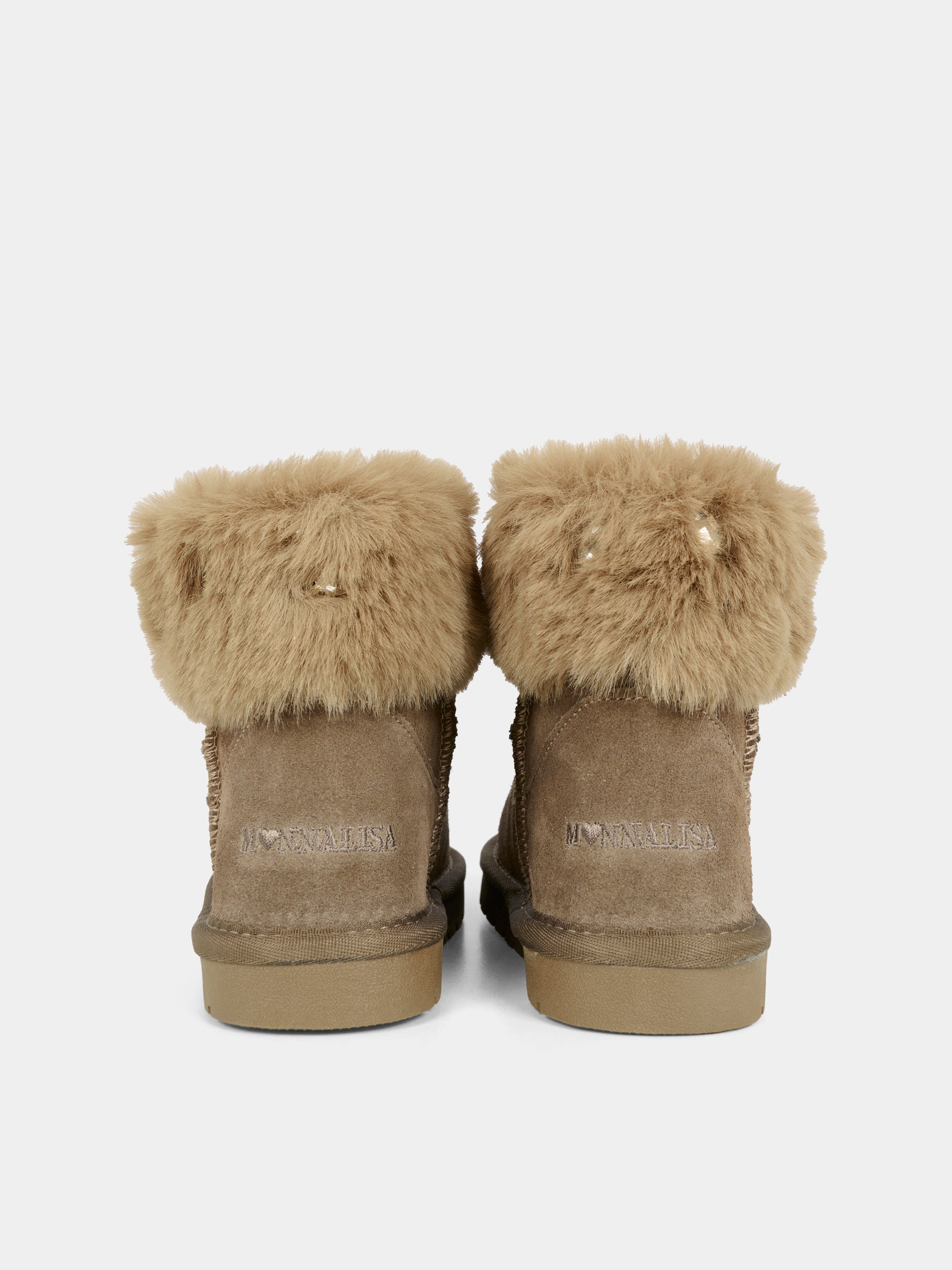 Stivaletti marroni per bambina con pietre,Monnalisa,8CF004 6702 0009