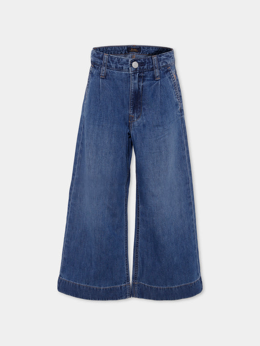Jeans denim per bambina con cavallino,Ralph Lauren Kids,970734001