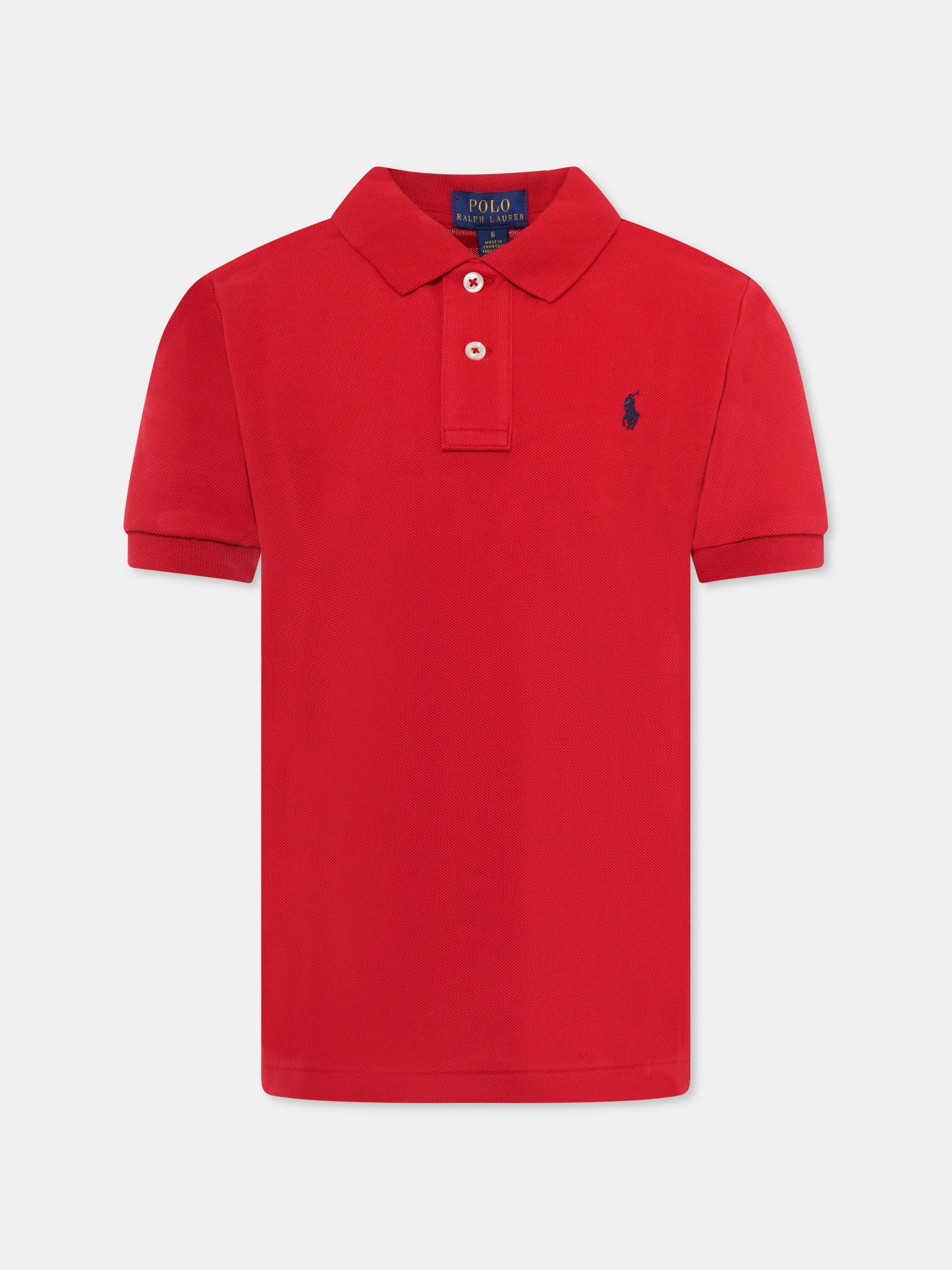 Polo rossa per bambino con cavallino,Ralph Lauren Kids,603252009