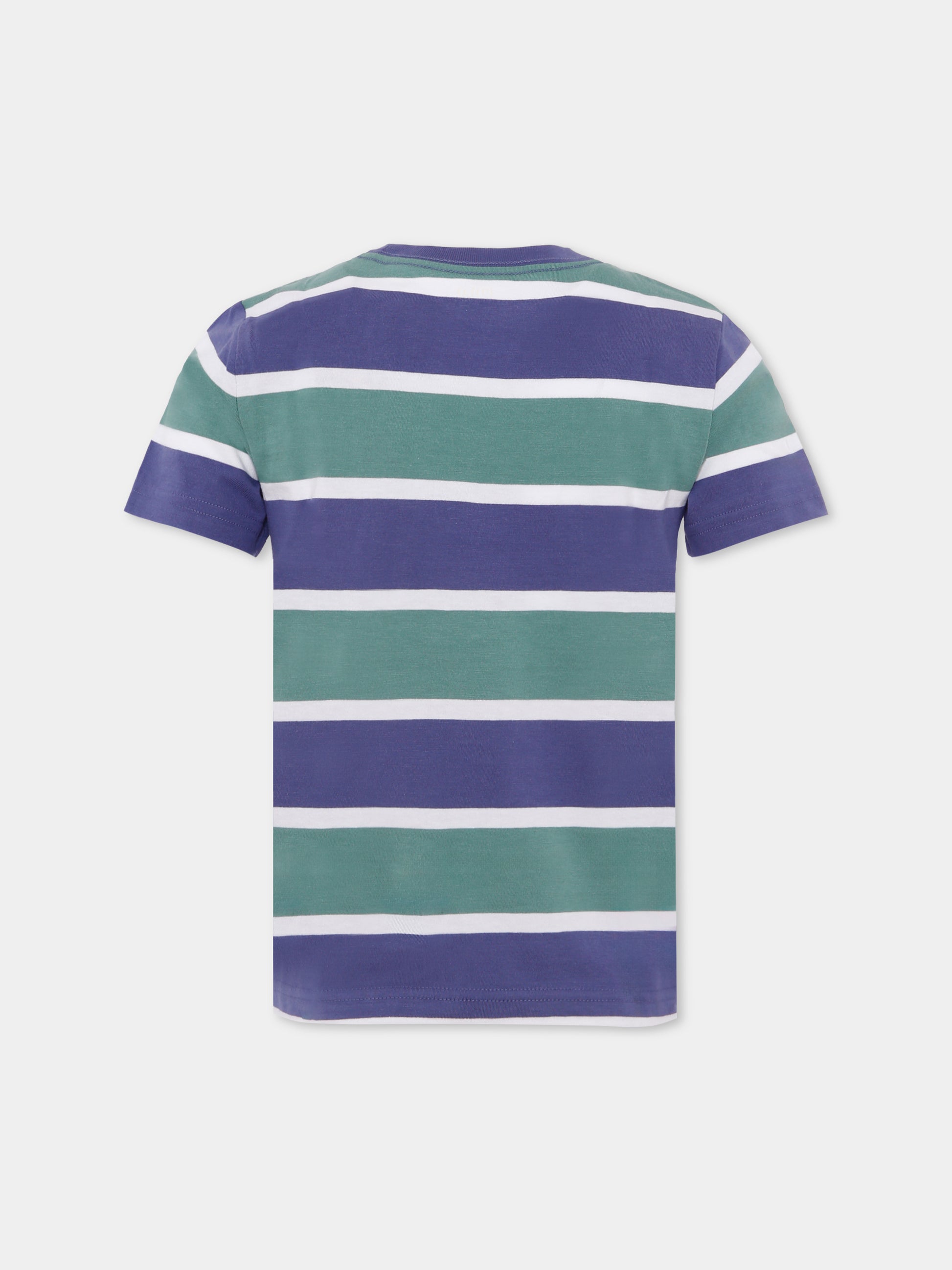 T-shirt blu per bambino con Polo Bear,Ralph Lauren Kids,971435001