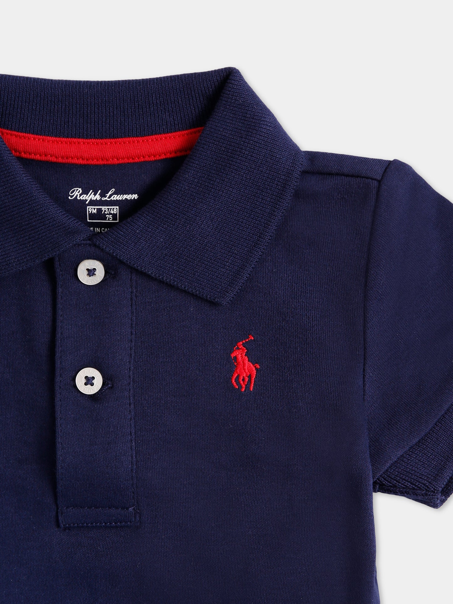 Blue bodysuit for babykids with horse