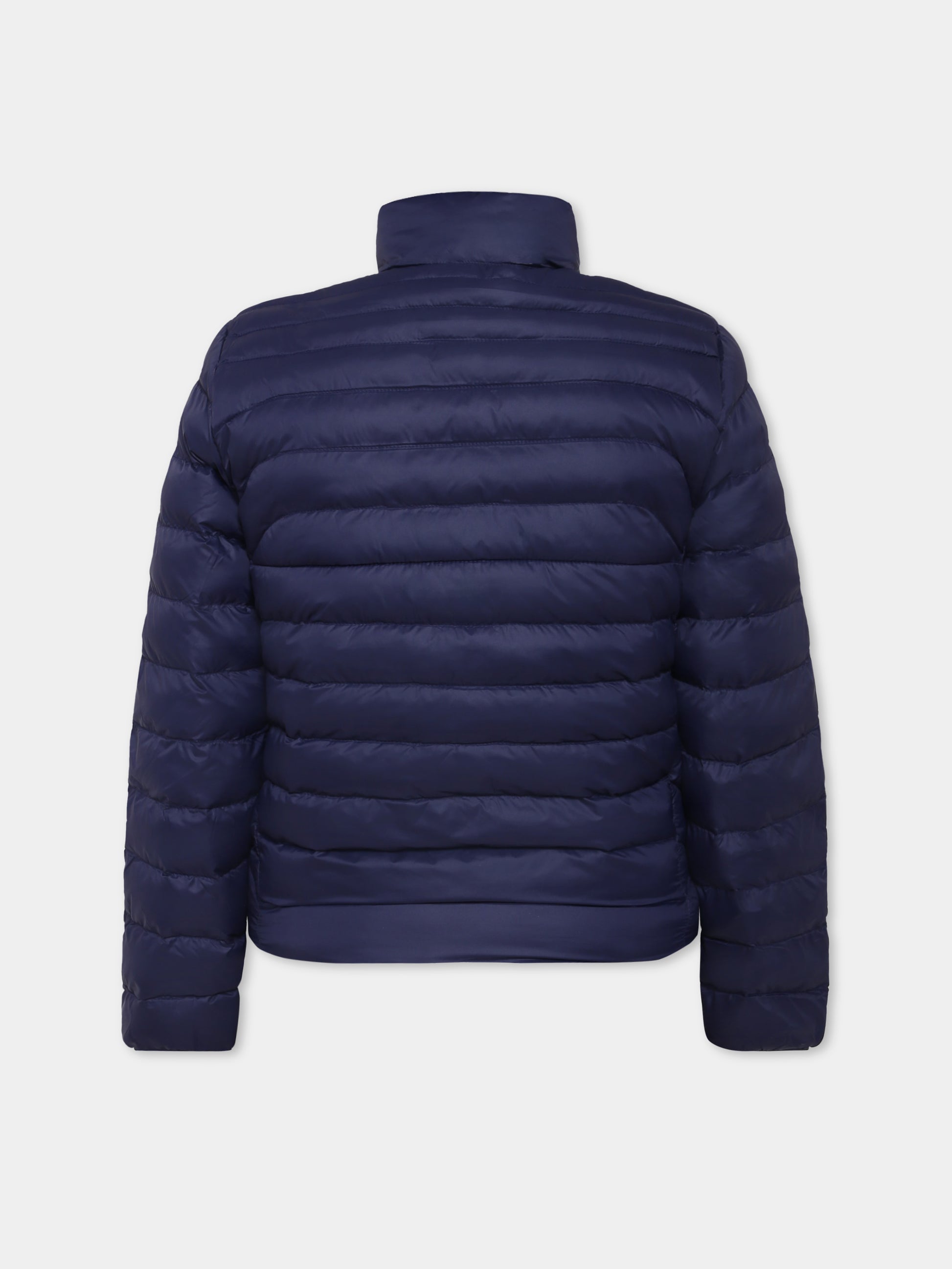 Piumino blu per bambino con cavallino,Ralph Lauren Kids,969870002