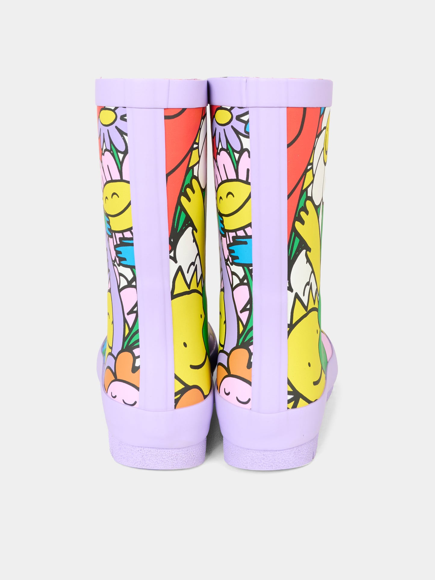 Stivali da pioggia multicolor per bambina con stampa terra,Stella Mccartney Kids,TX0B26 Z3177 999MC