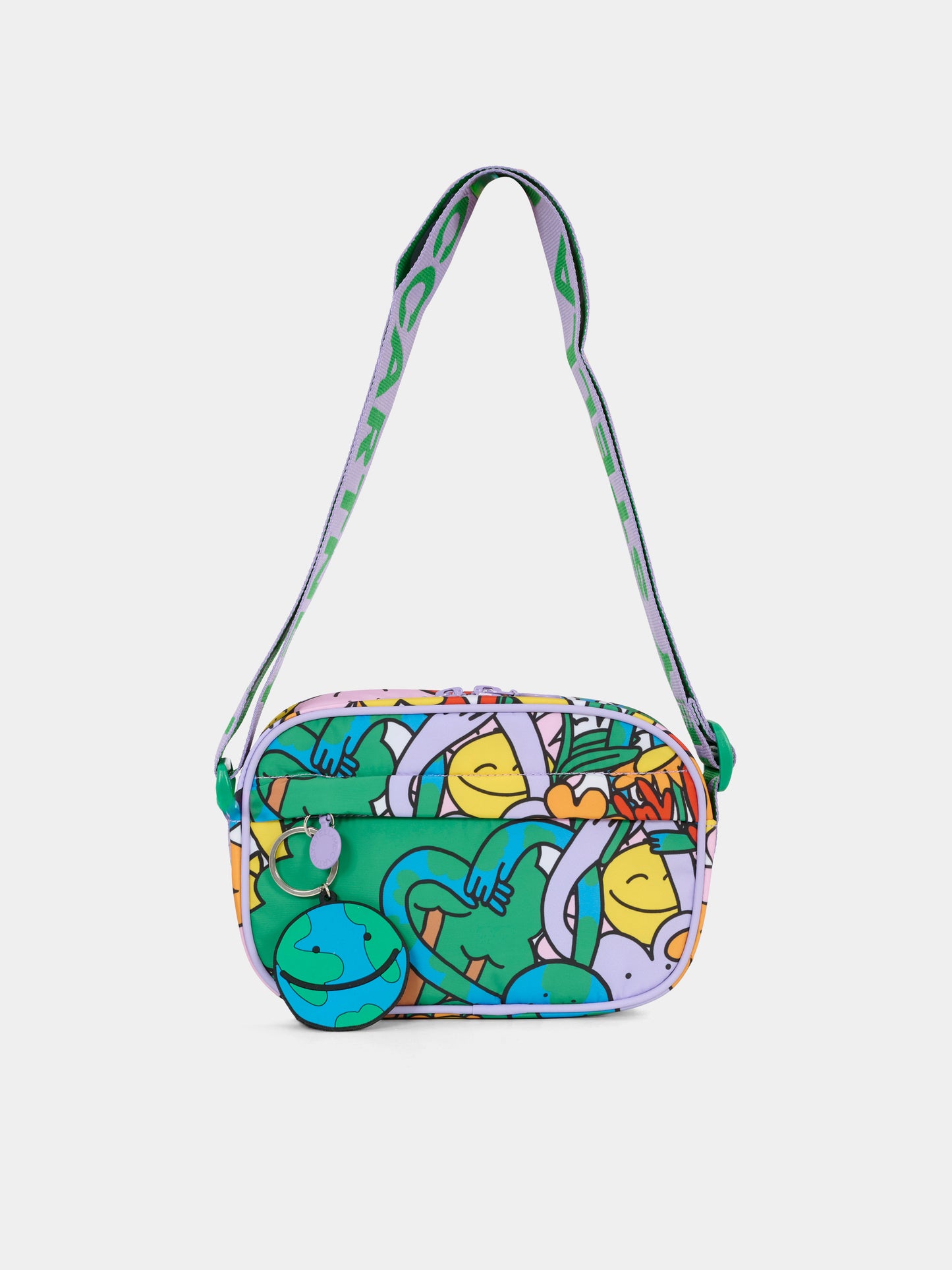 Borsa multicolor per bambina con stampa terra,Stella Mccartney Kids,TX0C38 Z3231 999MC