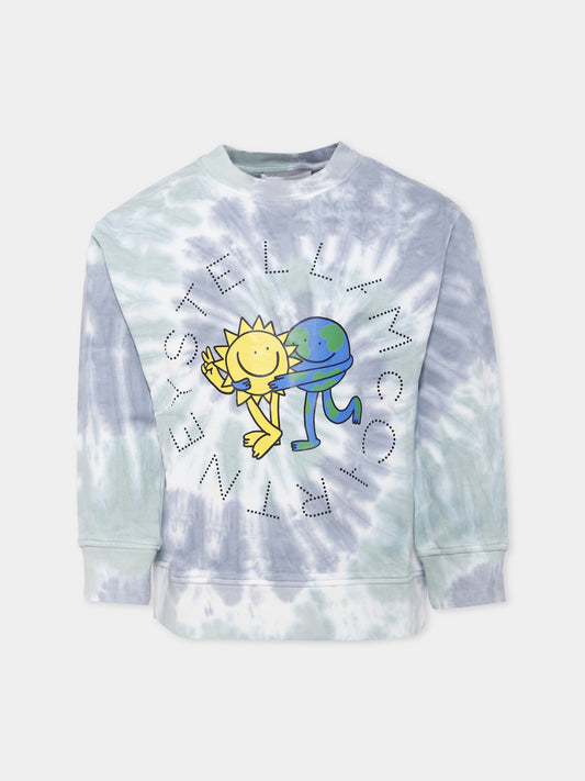 Felpa multicolor per bambini con sole e terra,Stella Mccartney Kids,TX4P50 Z3162 999