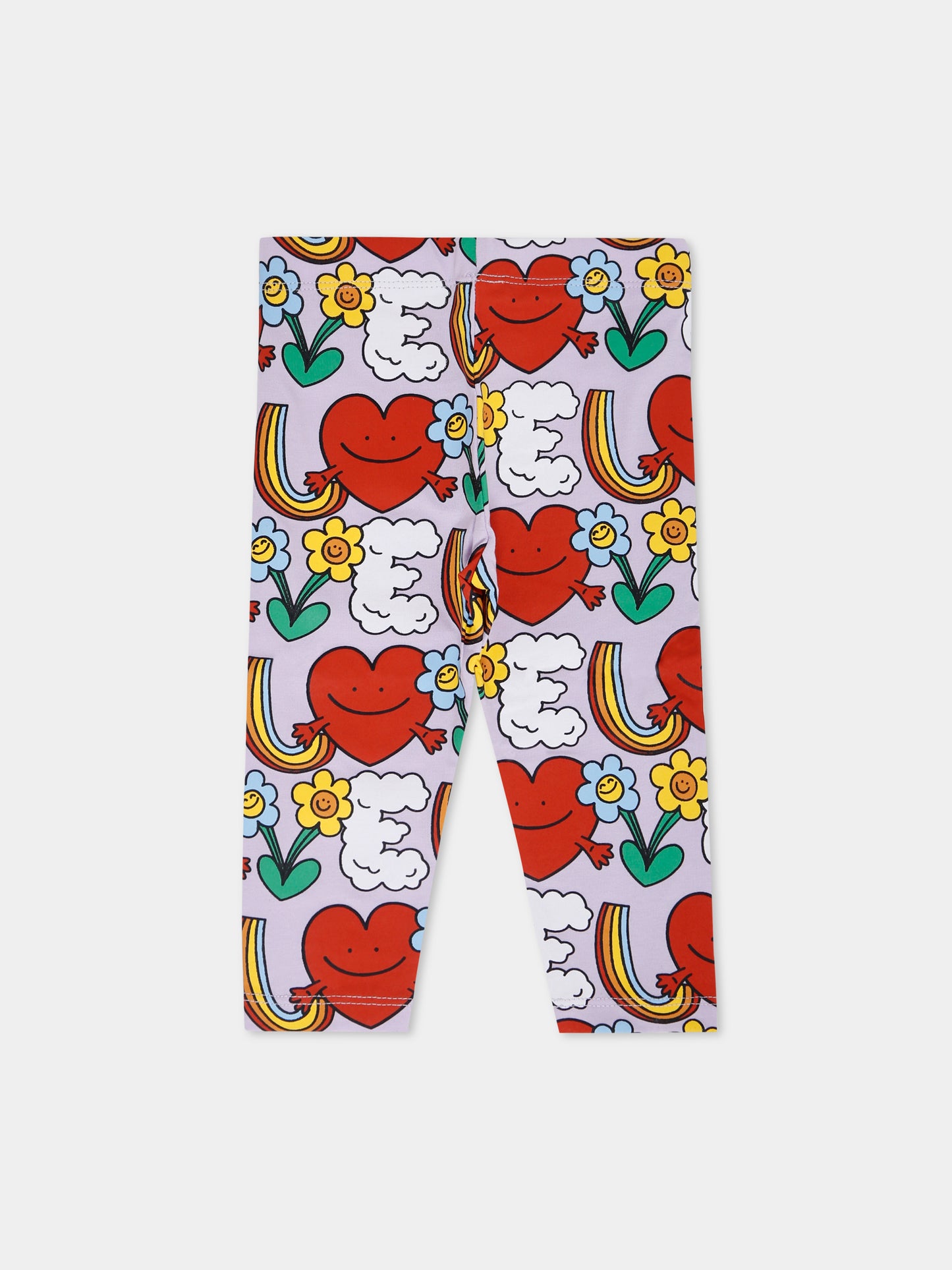 Leggings lilla per neonata con fiori,Stella Mccartney Kids,TX6000 Z3194 522MC